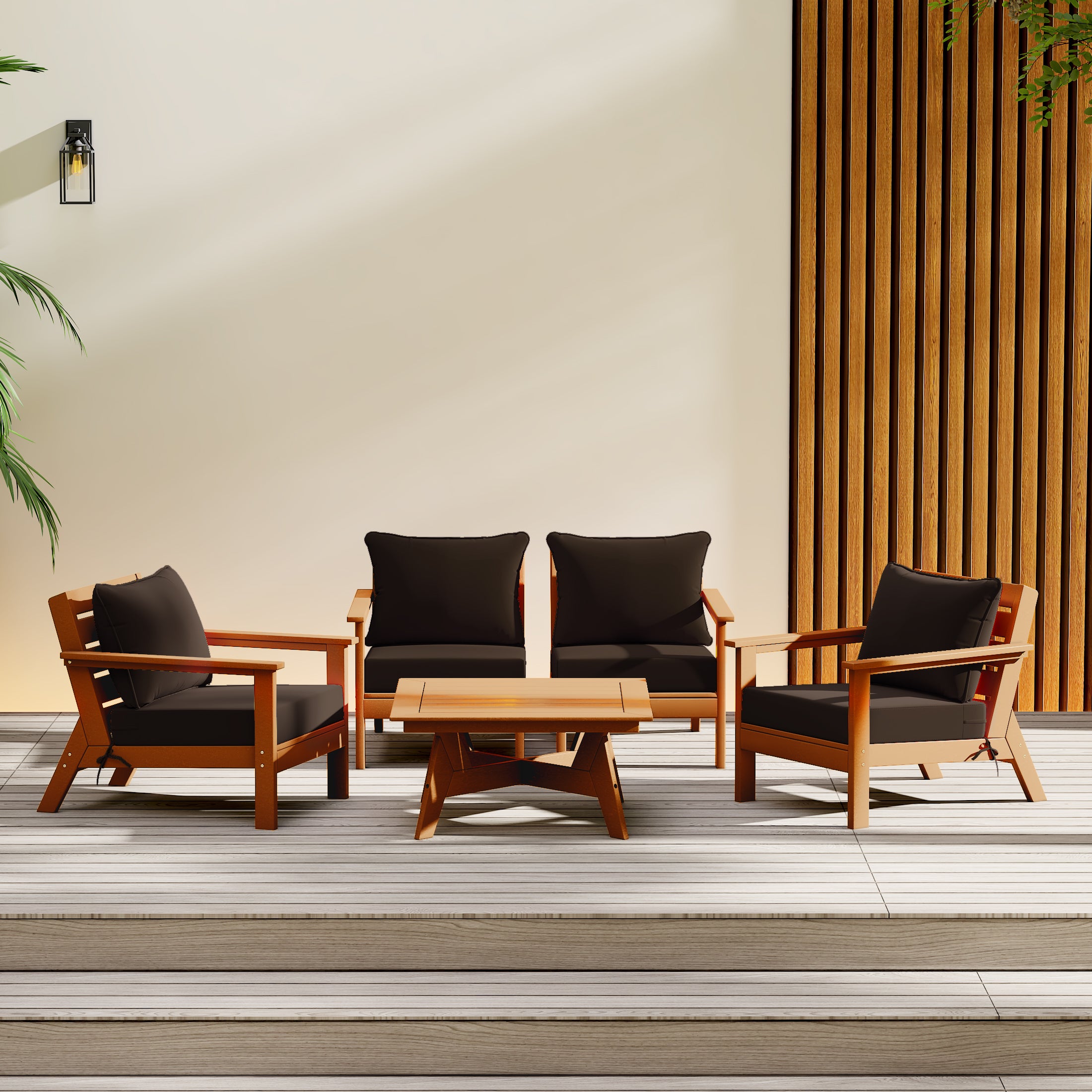 Portsmouth Outdoor 5-Piece Modular Sectional Patio Furniture Sofa Set