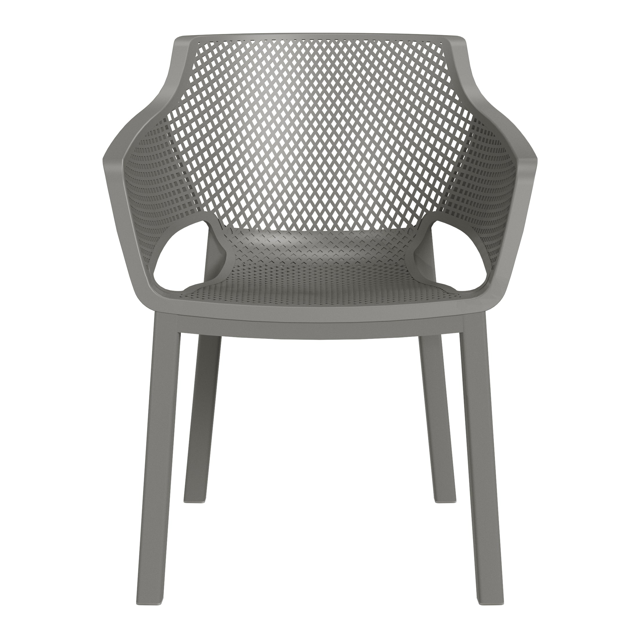 Sunshine Outdoor Modern Stackable Plastic Resin Patio Dining Armchair (Set of 4)