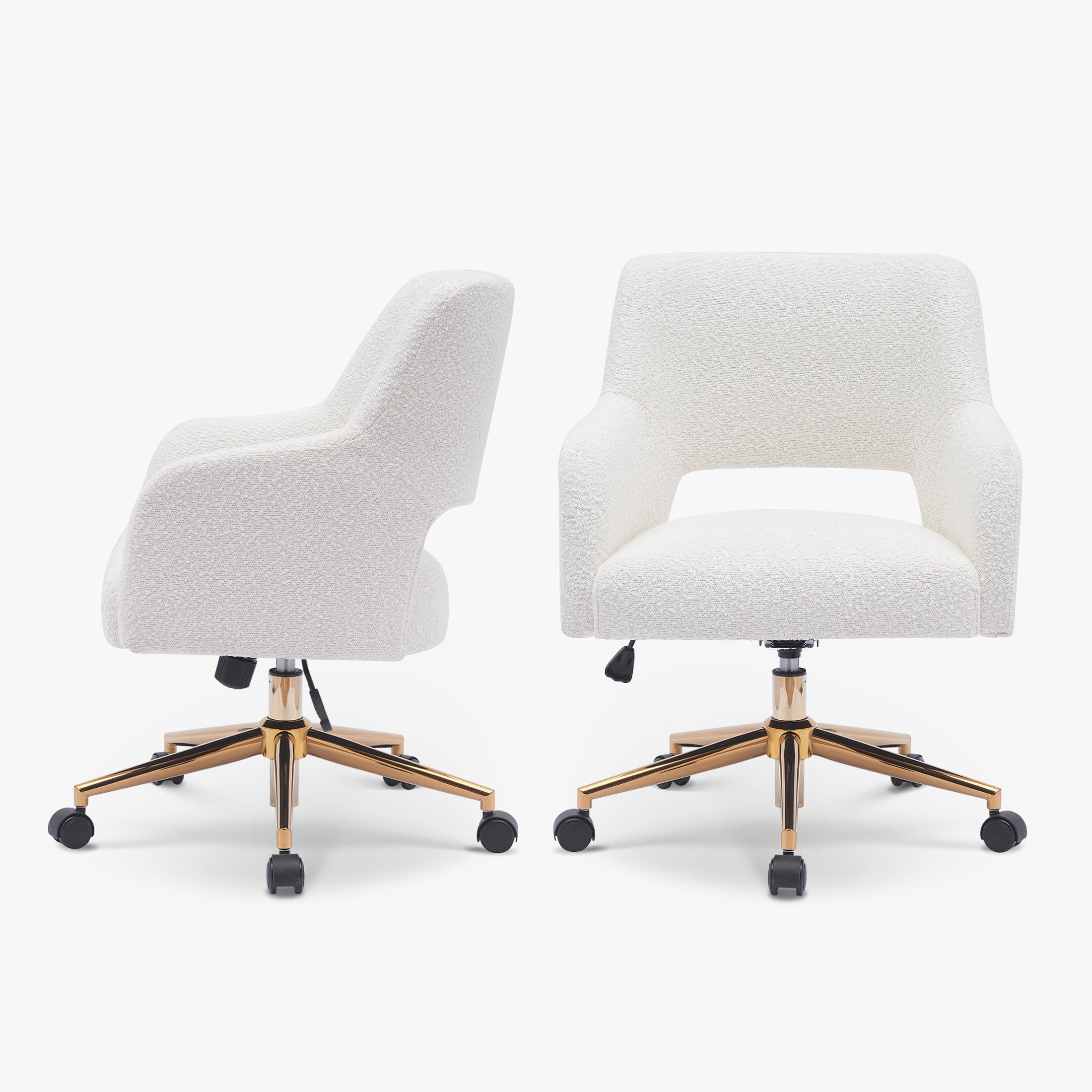 Amélie Mid-Century Modern Swivel Office Vanity Chair with Wheels