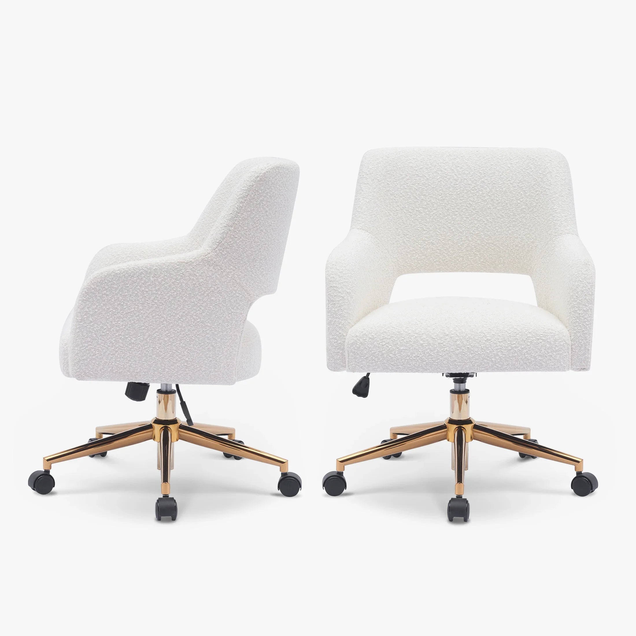 Amélie Mid-Century Modern Swivel Office Vanity Chair with Wheels