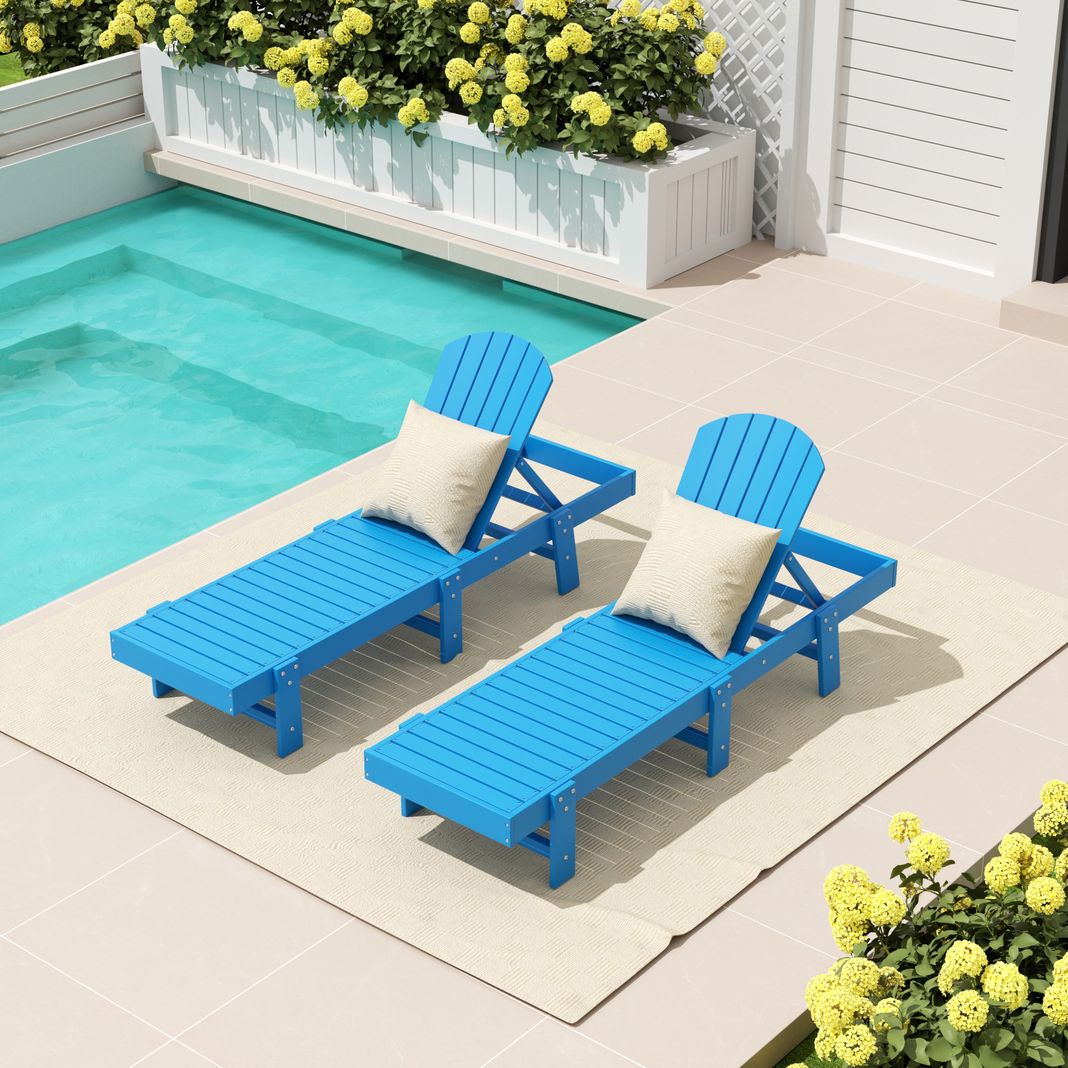 Portside Classic Adirondack Poly Reclining Chaise Lounge