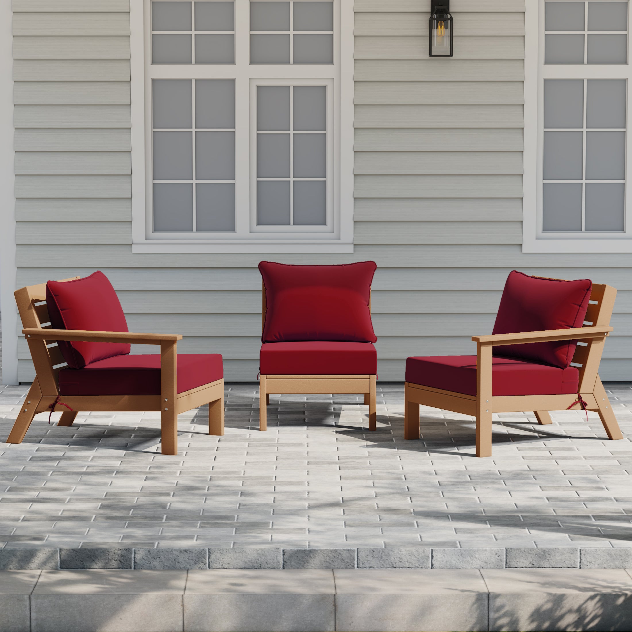 Portsmouth Outdoor Patio HDPE Sectional Sofa with Patio Cushions