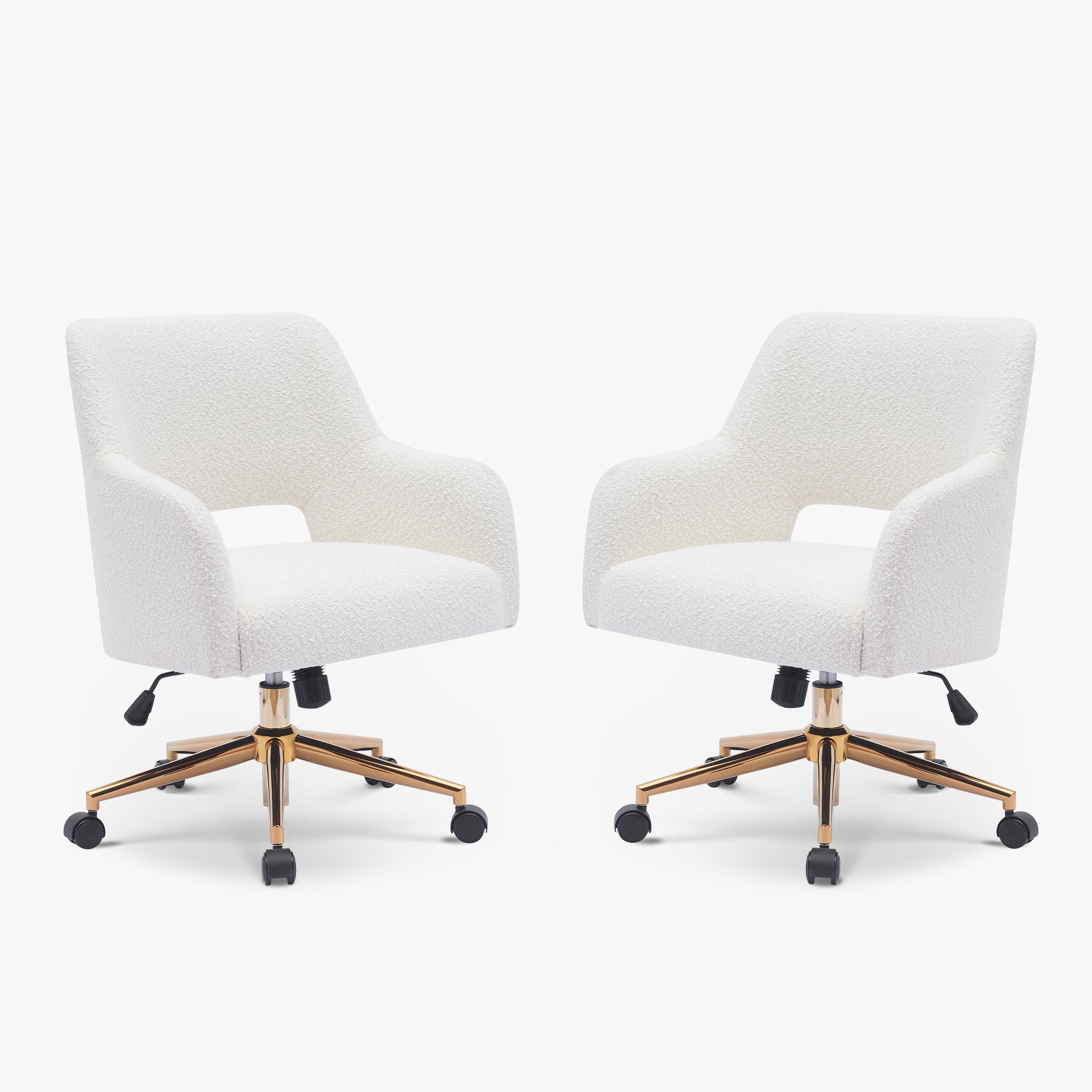 Amélie Mid-Century Modern Swivel Office Vanity Chair with Wheels