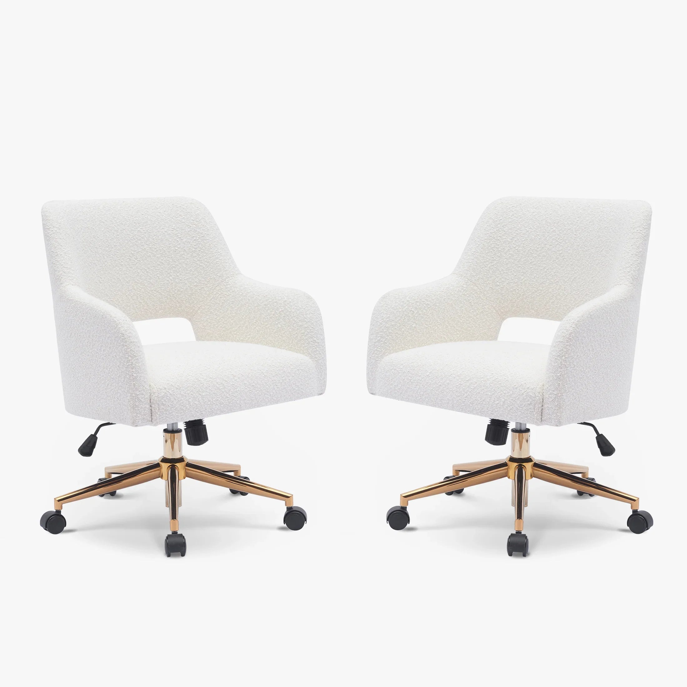 Amélie Mid-Century Modern Swivel Office Vanity Chair with Wheels