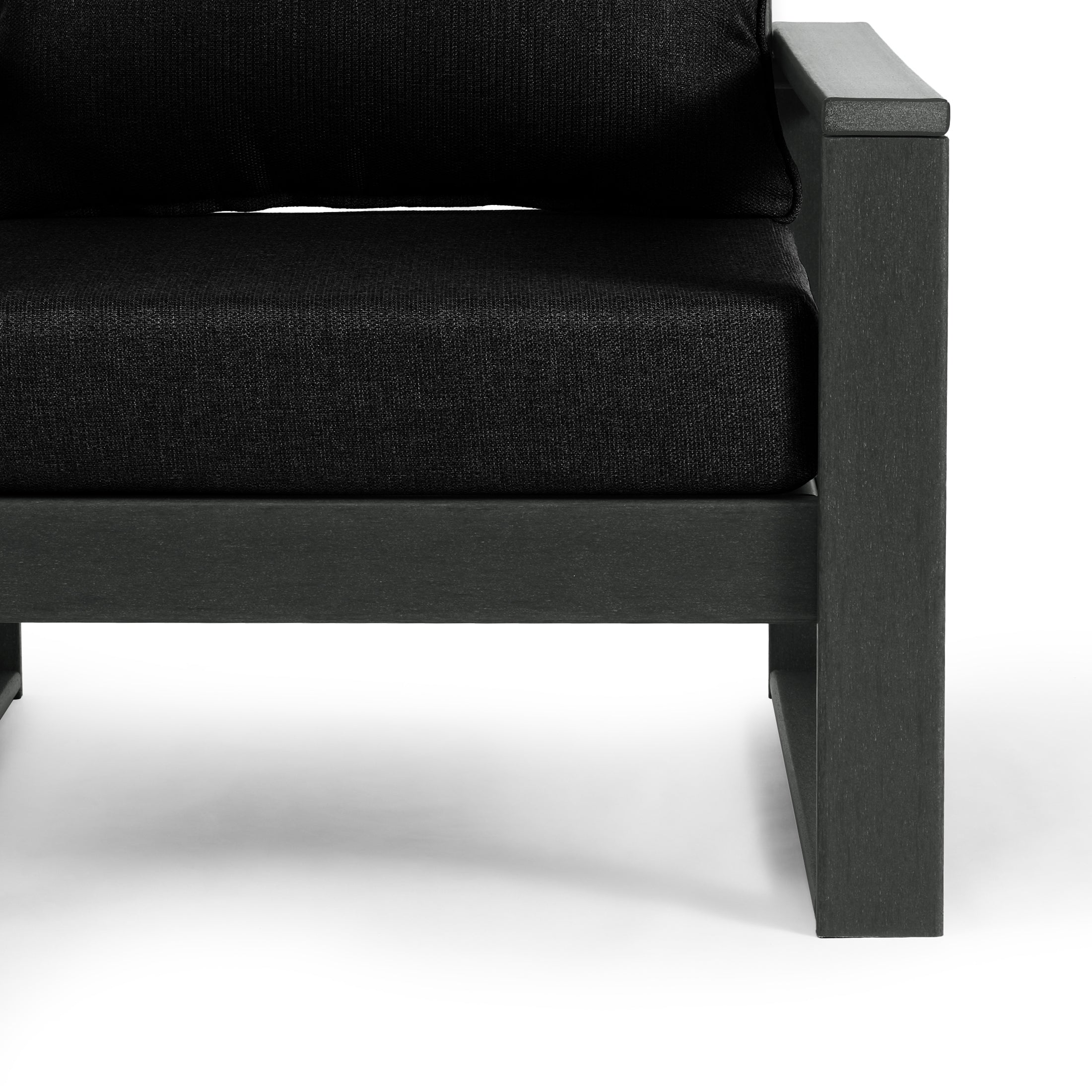 Rockaway Outdoor HDPE All-Weather Modern Patio Loveseat with Waterproof Cushions