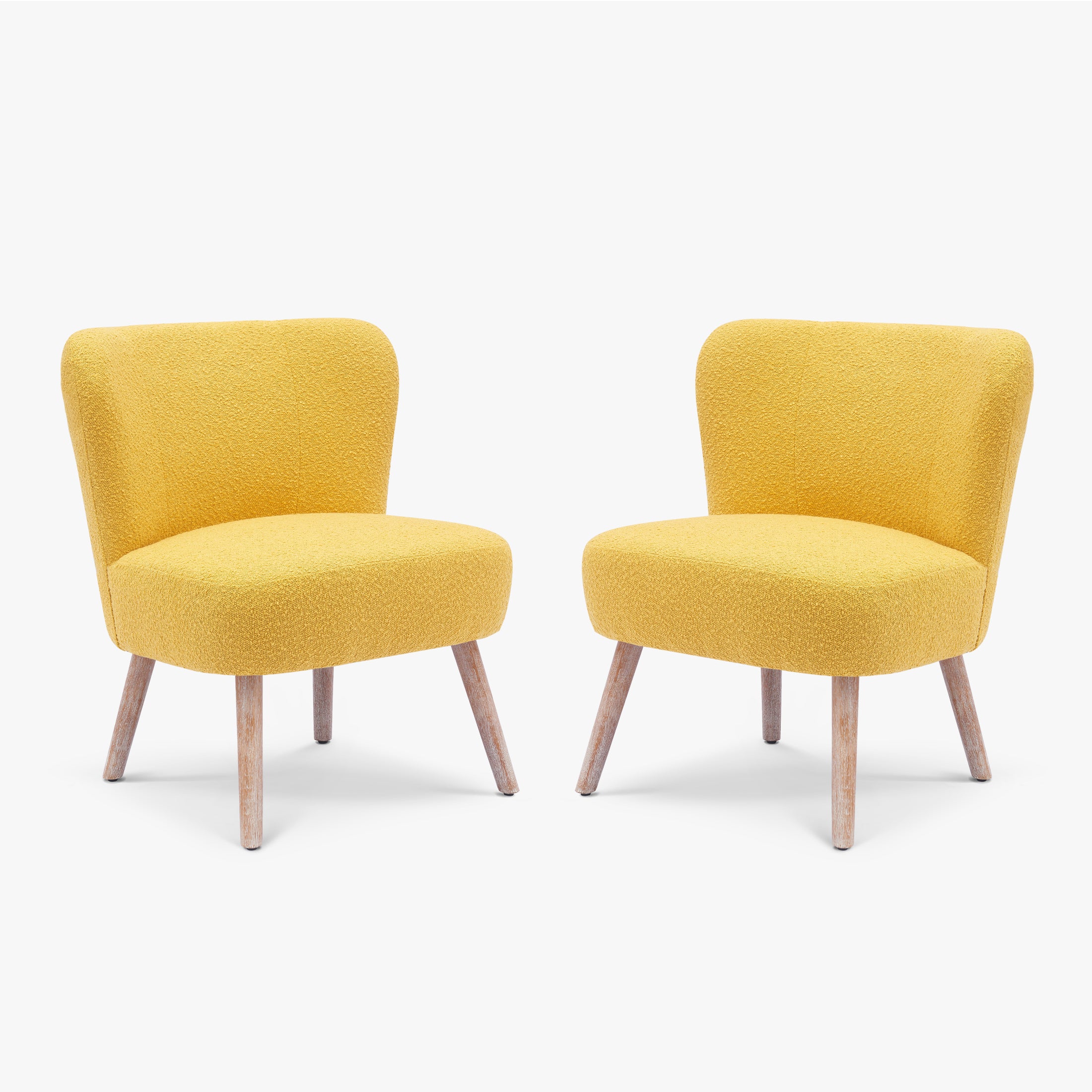 Amélie 25" Wide Upholstered Boucle Accent Chairs Set of Two