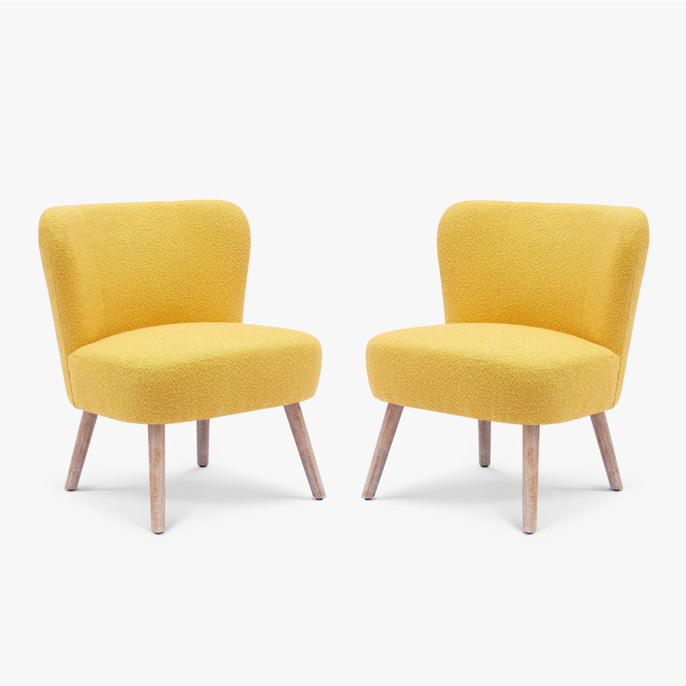 Amélie 25" Wide Upholstered Boucle Accent Chairs Set of Two