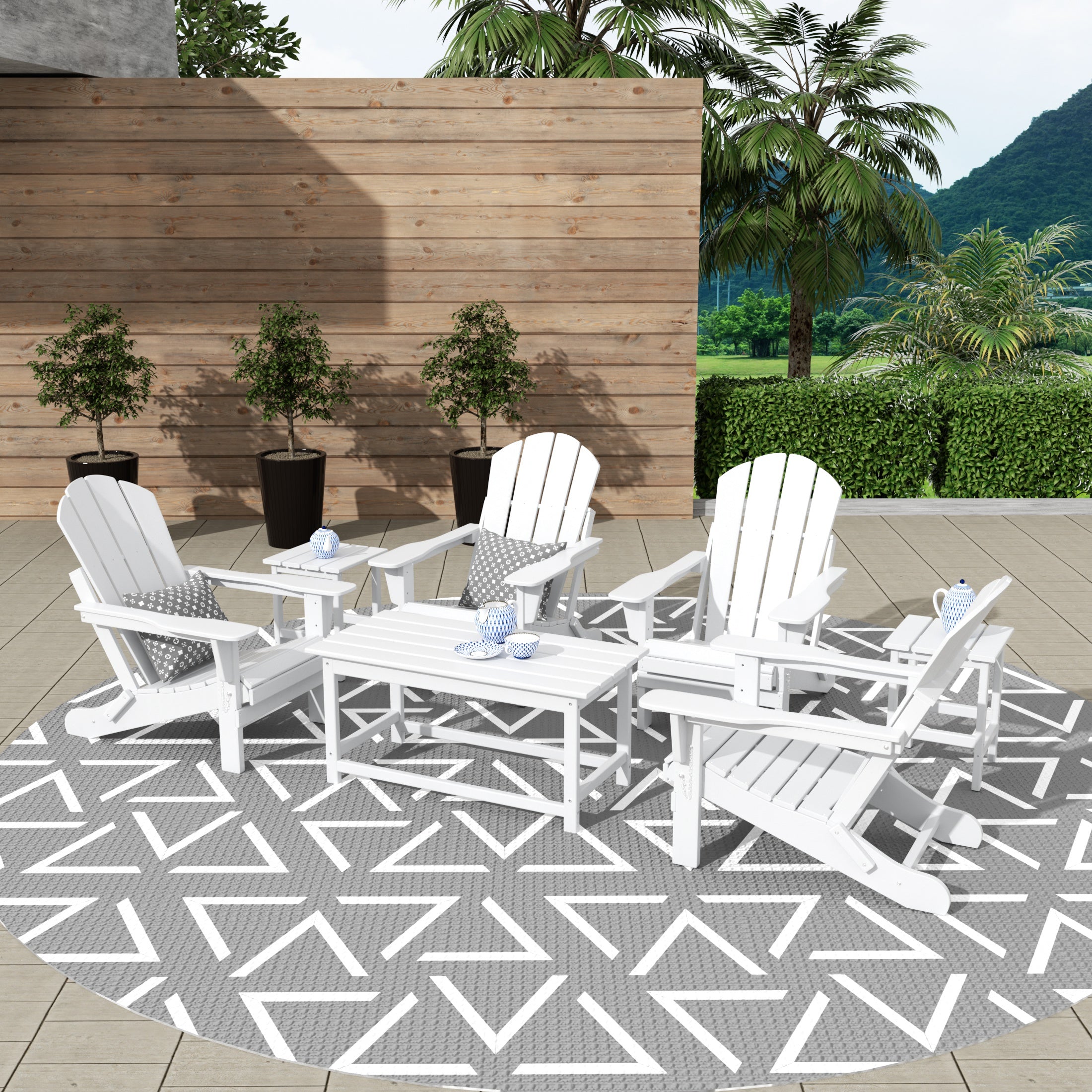 PARADISE 7-Piece Outdoor Patio Adirondack Conversation Seating Set