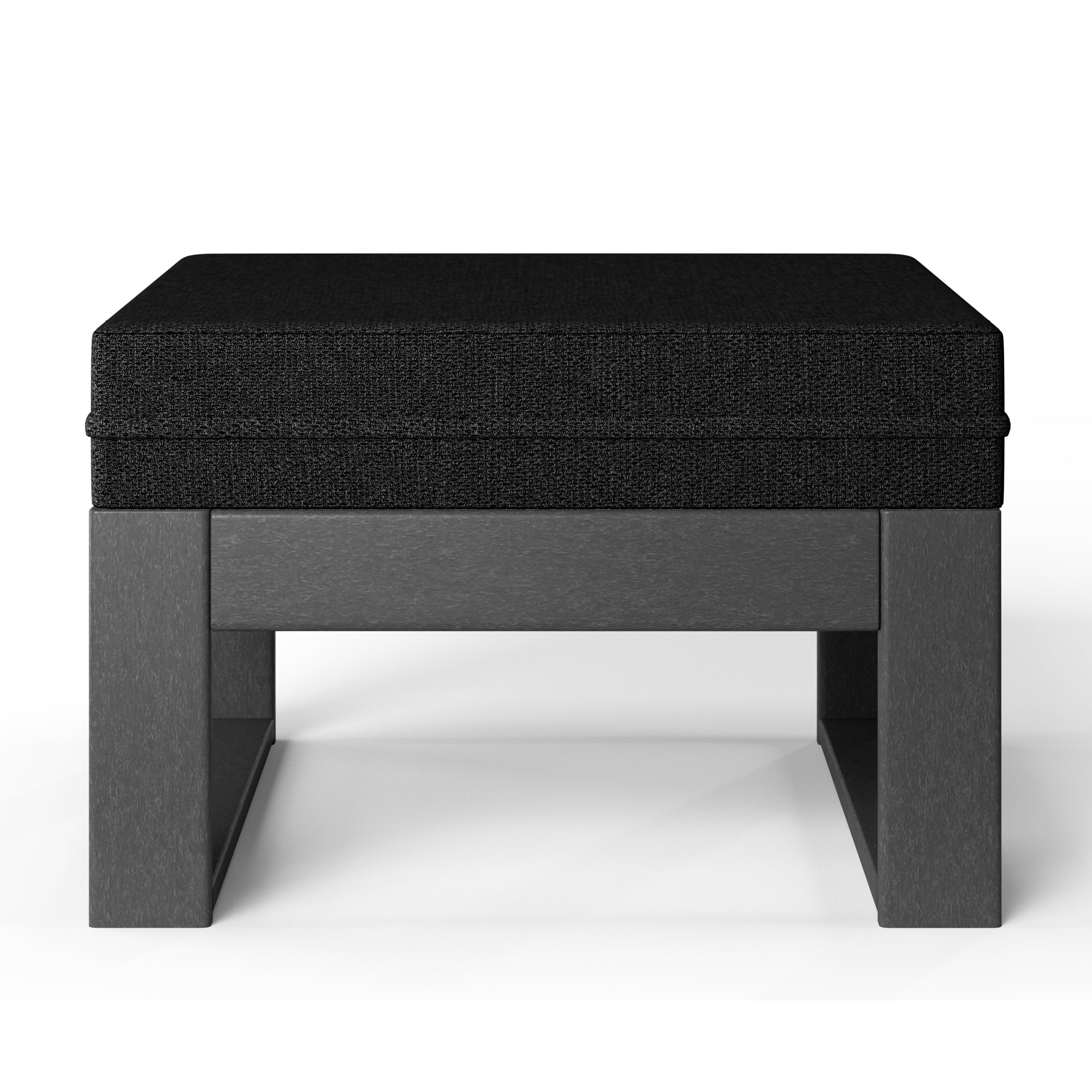 Rockaway Outdoor HDPE Patio Ottoman with Waterproof Olefin Cushions