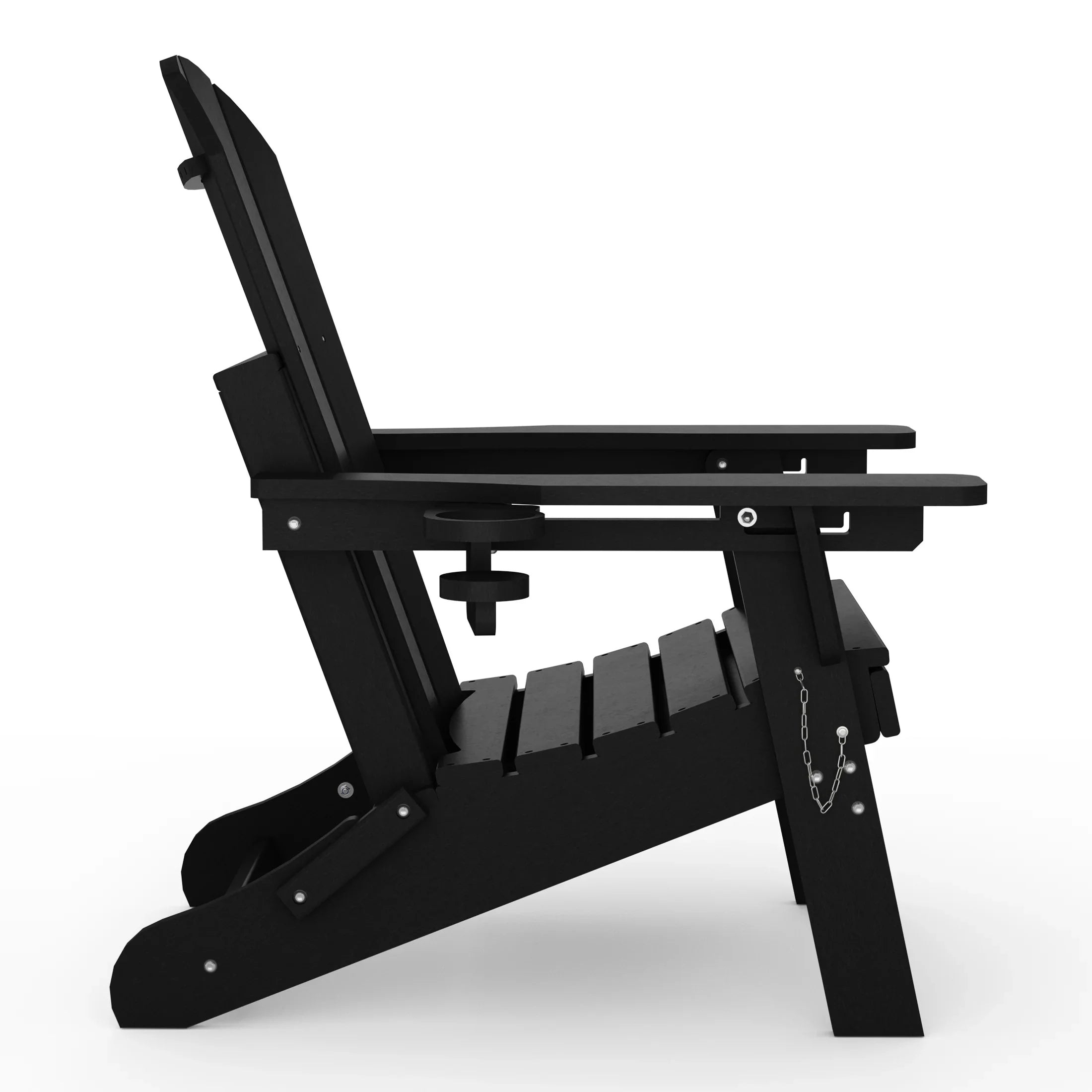 Paradise Folding Adjustable Adirondack Chair with Retractable Ottoman and Cup Holder (Set of 2)