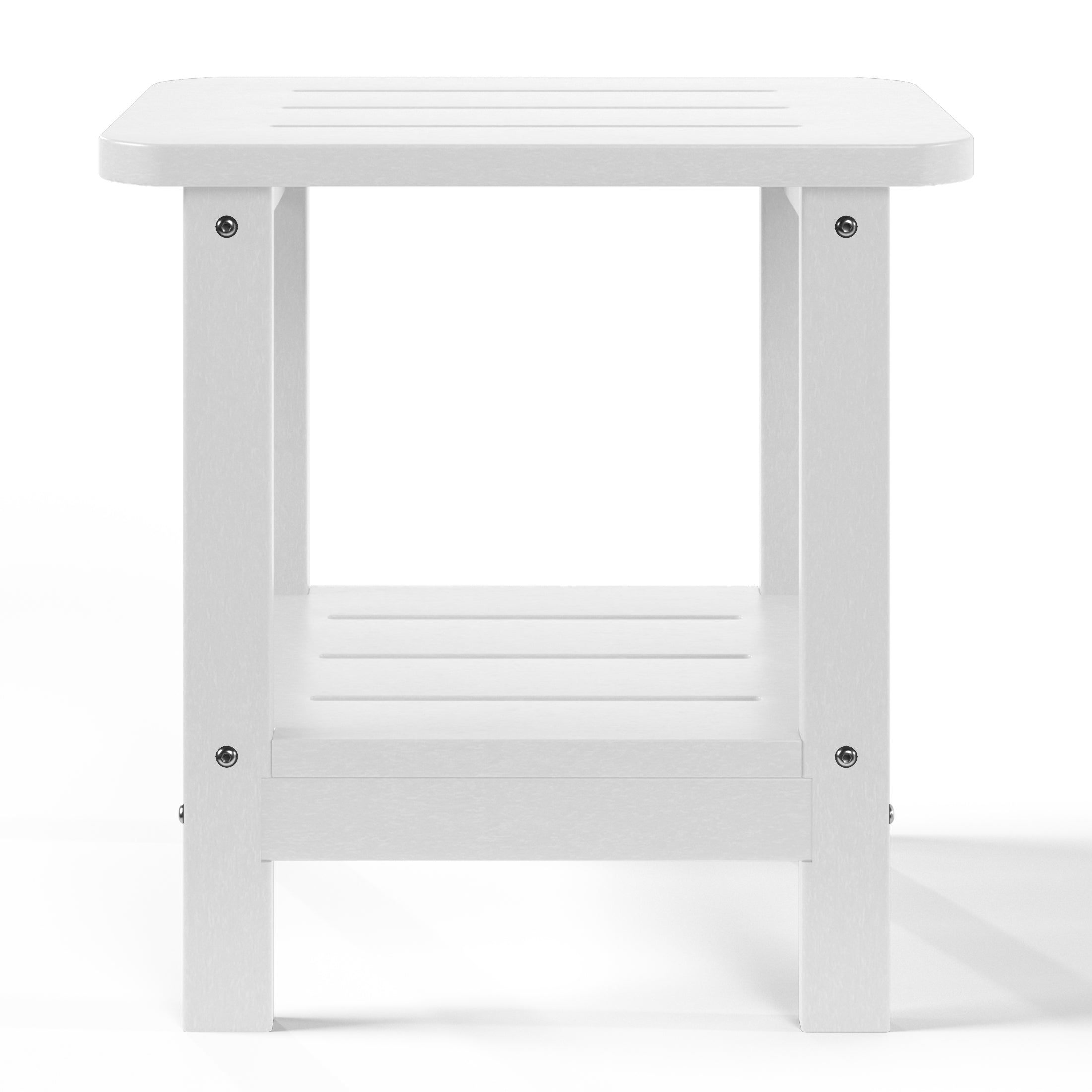 Lago 2-Tier Outdoor HDPE Modern Adirondack Square Patio Side Table