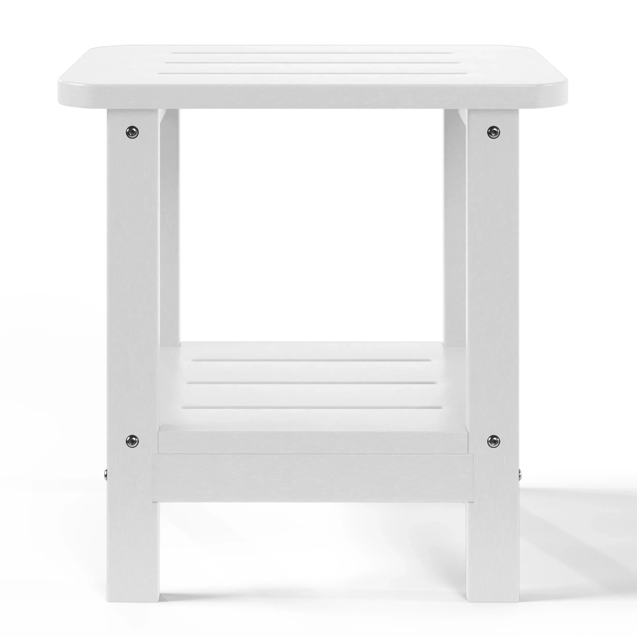 Lago 2-Tier Outdoor HDPE Modern Adirondack Square Patio Side Table