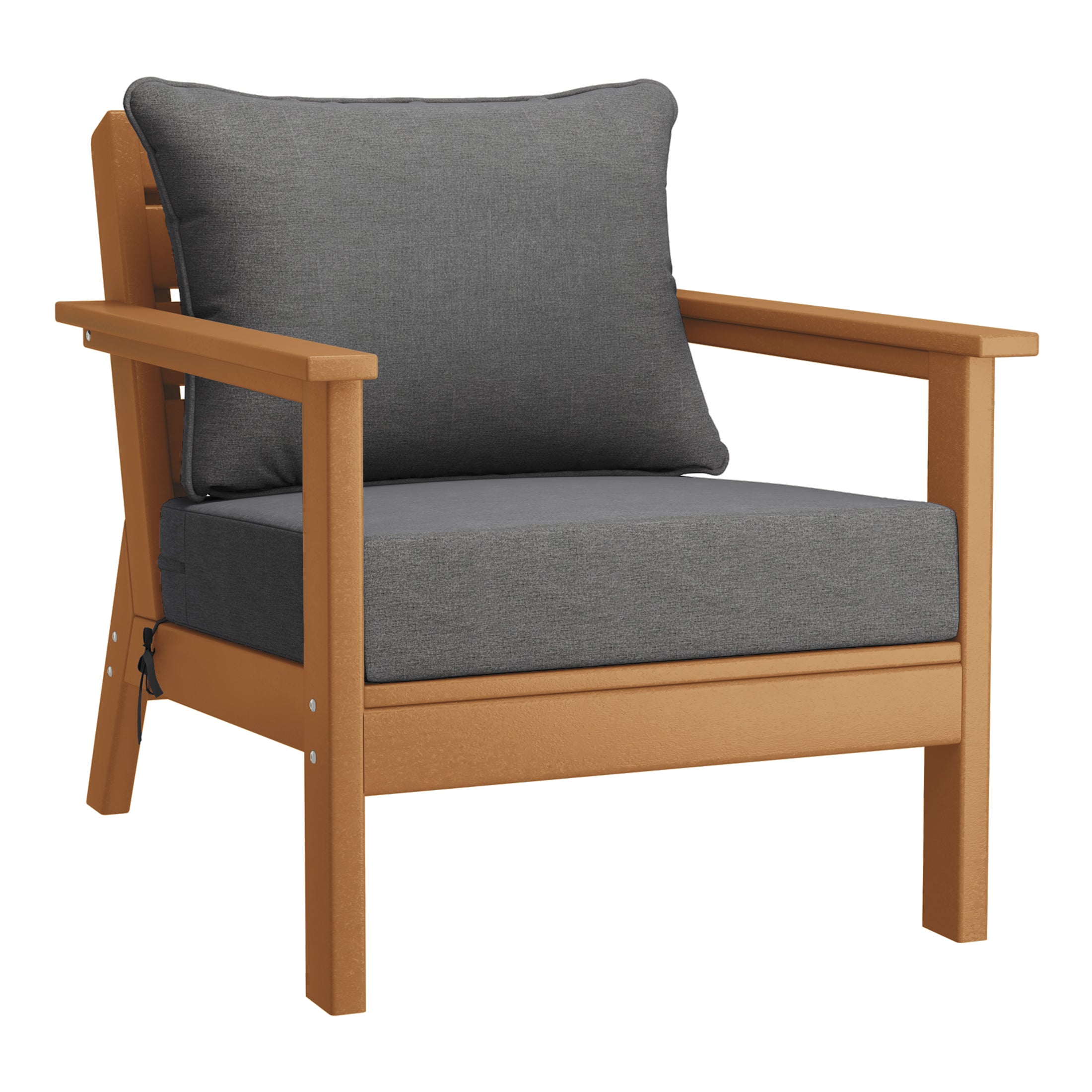 Portsmouth Outdoor Modern HDPE Patio Club Chairs with Deep Seat Cushions (Set of 2)