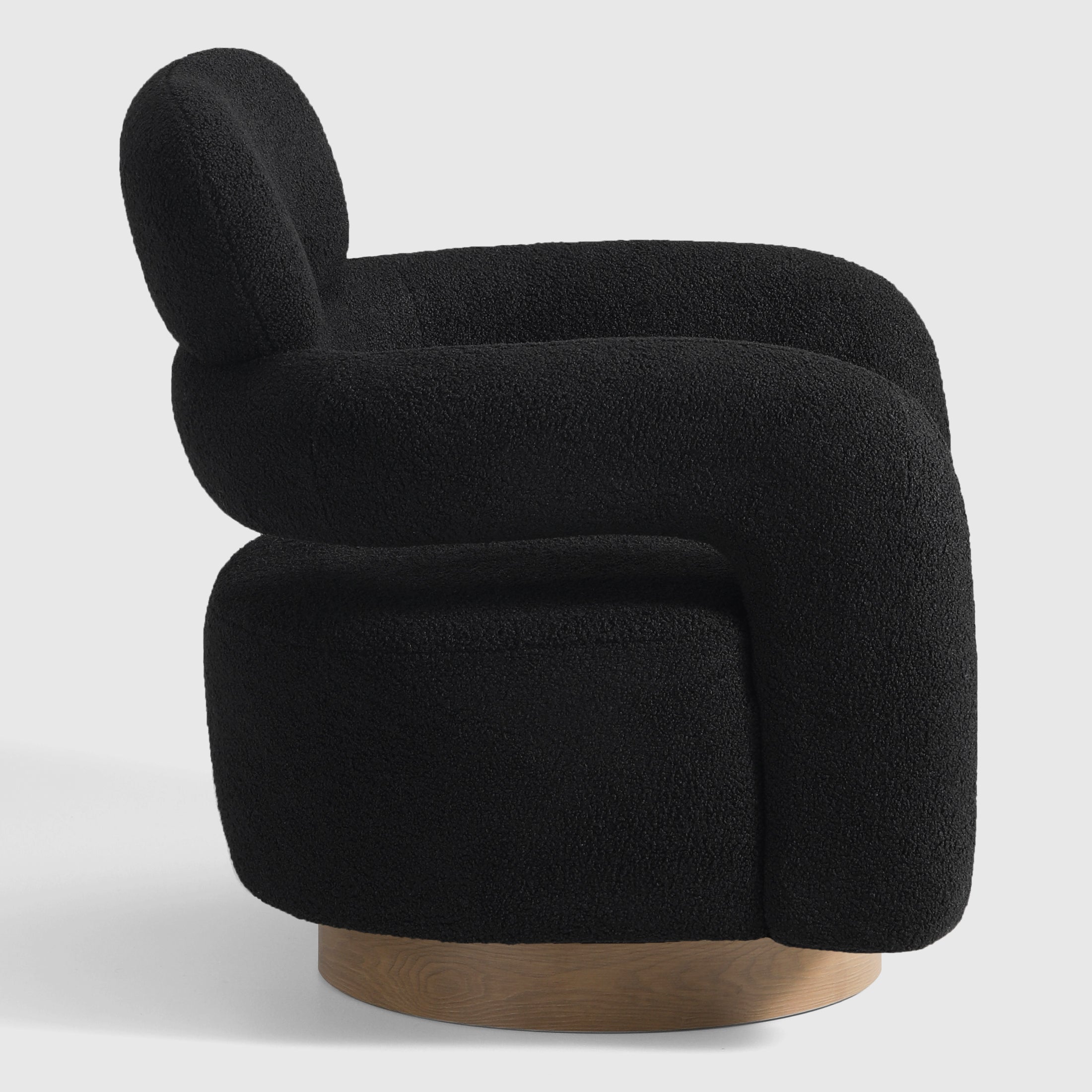 Celine Mid-Century Modern Sherpa Swivel Barrel Accent Chair