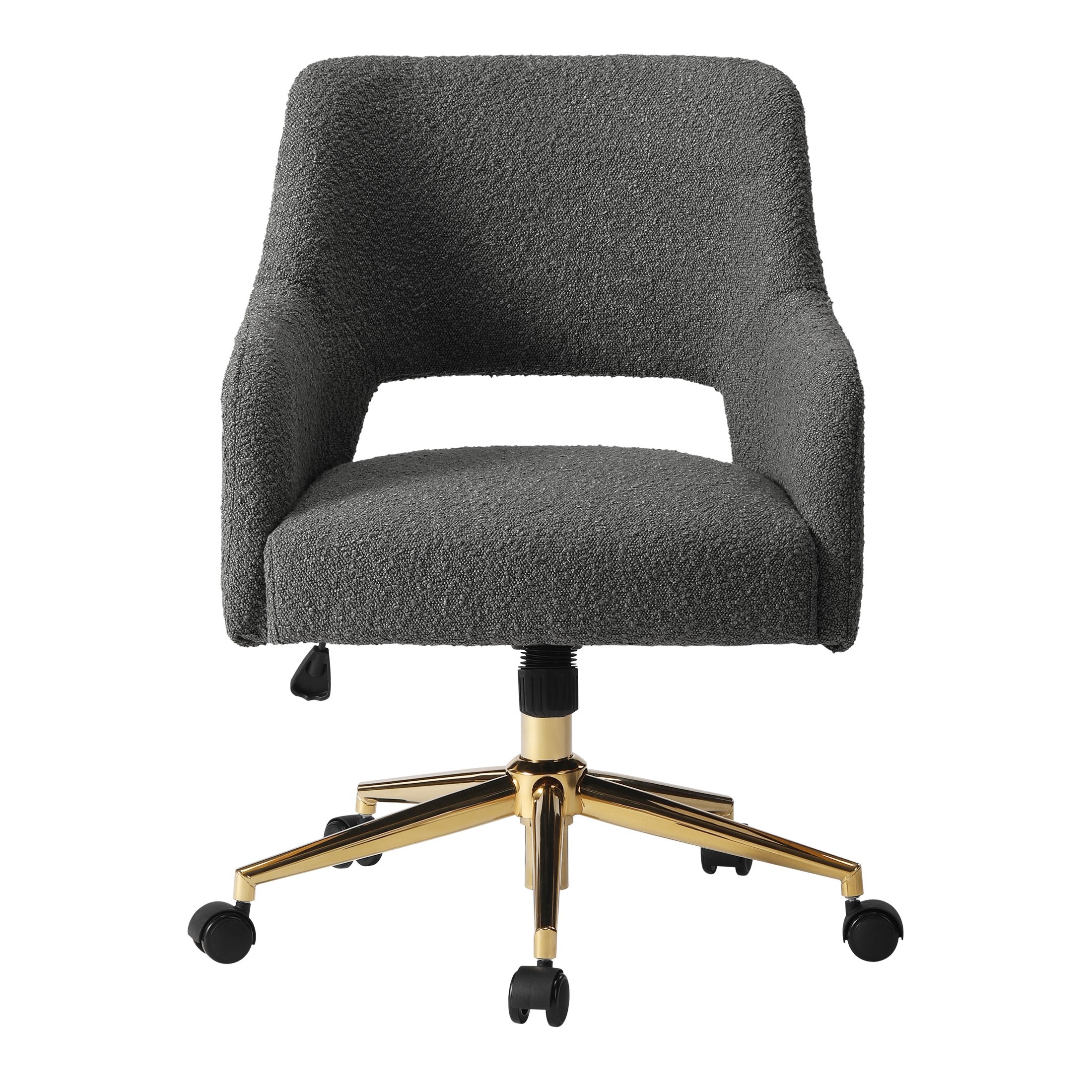 Amélie Mid-Century Modern Swivel Office Vanity Chair with Wheels