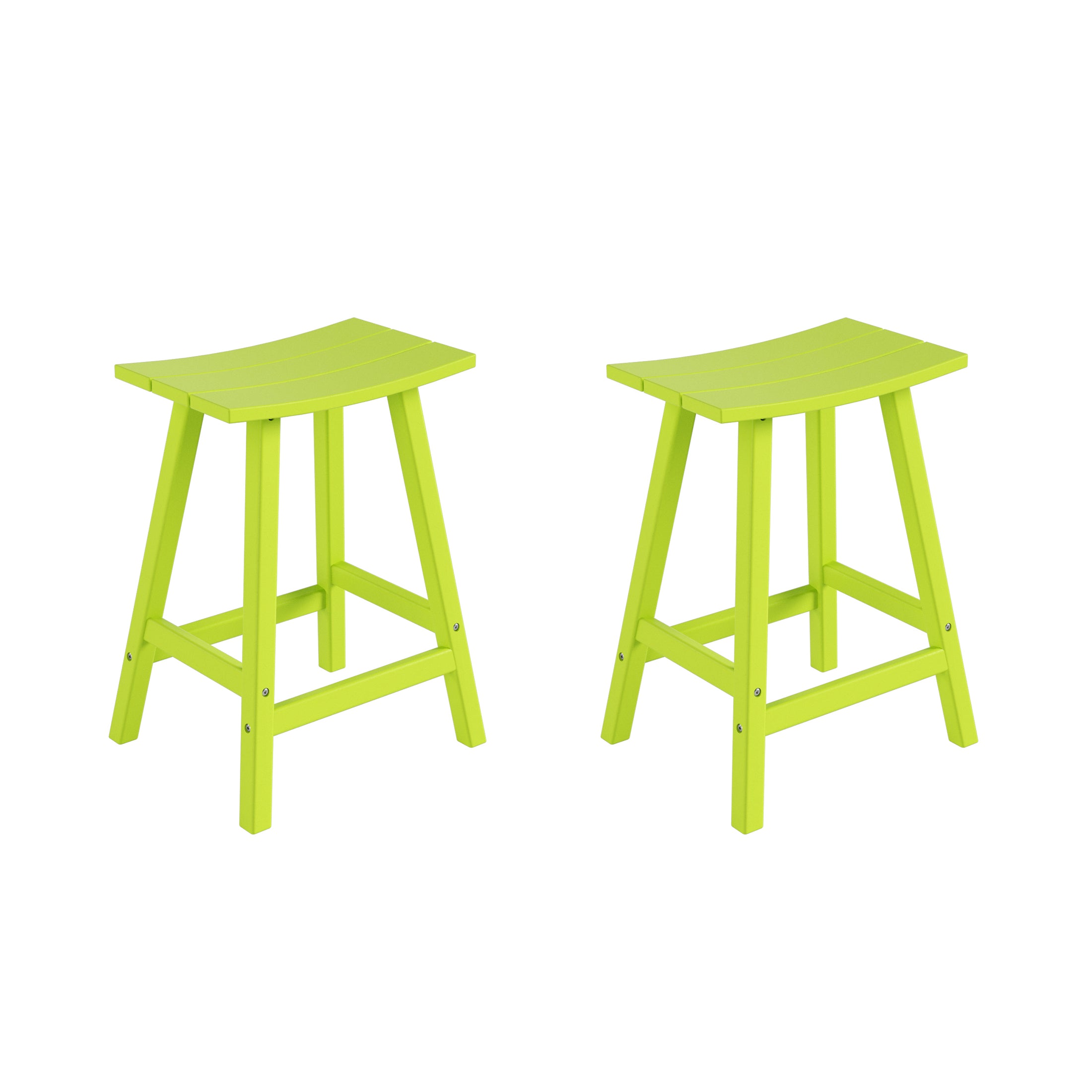 Paradise 24" HDPE Outdoor Patio Counter Height Bar Stools (Set of 2)