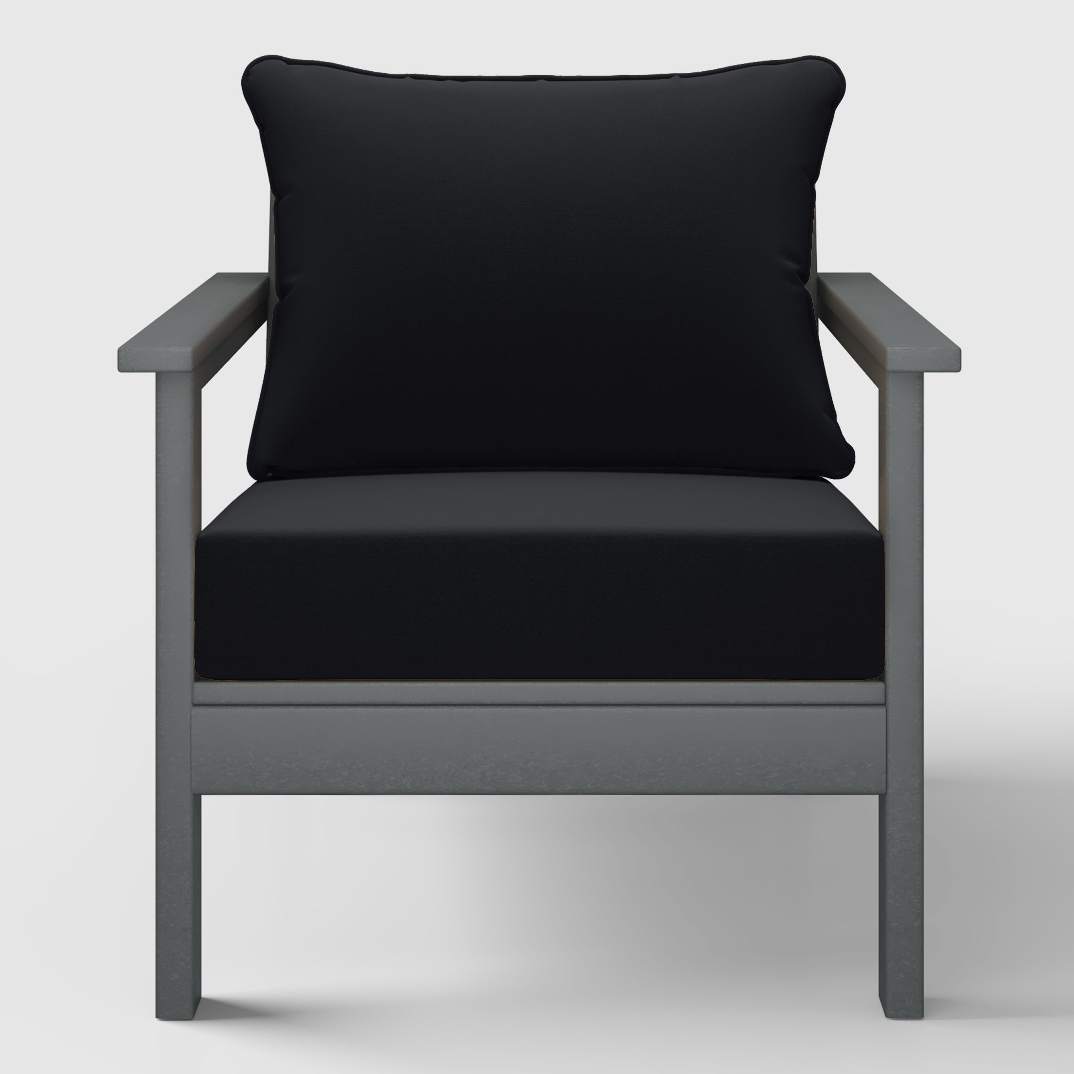 Portsmouth Outdoor Modern HDPE Patio Club Chair with Deep Seat Cushions