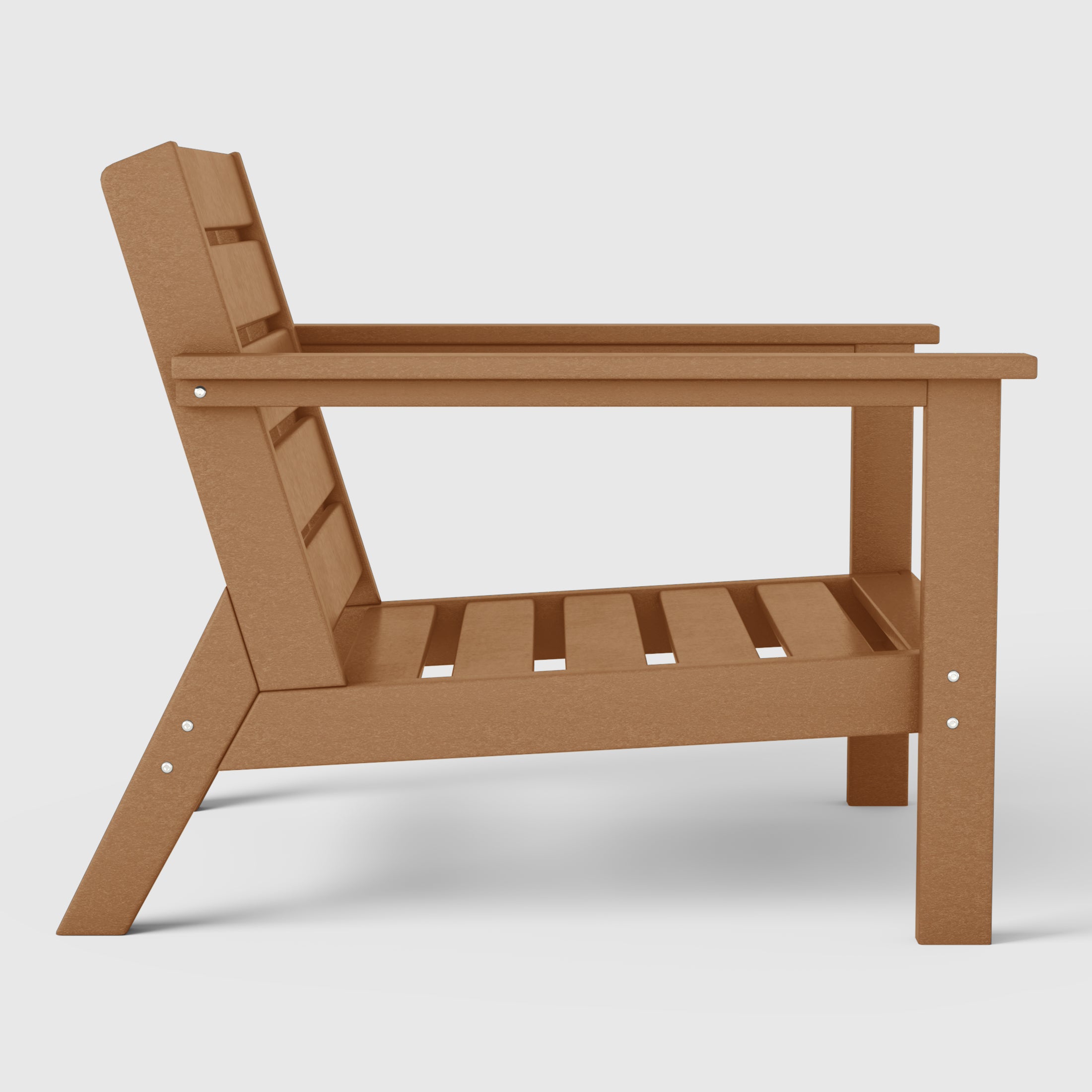 Portsmouth Outdoor Modern HDPE Patio Club Chair with Deep Seat Cushions