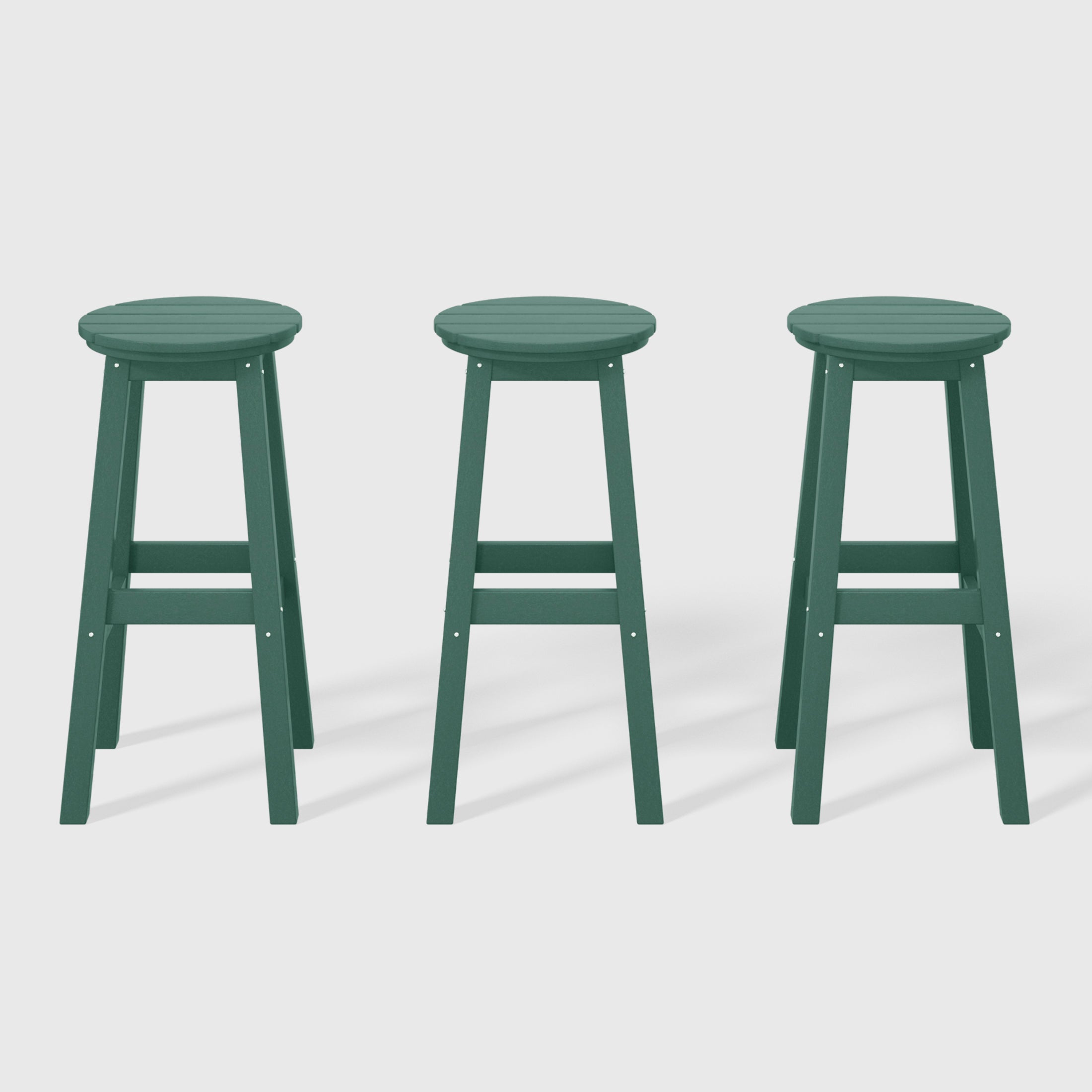 Paradise 29" HDPE Outdoor Patio Round Bar Stool Set of 3