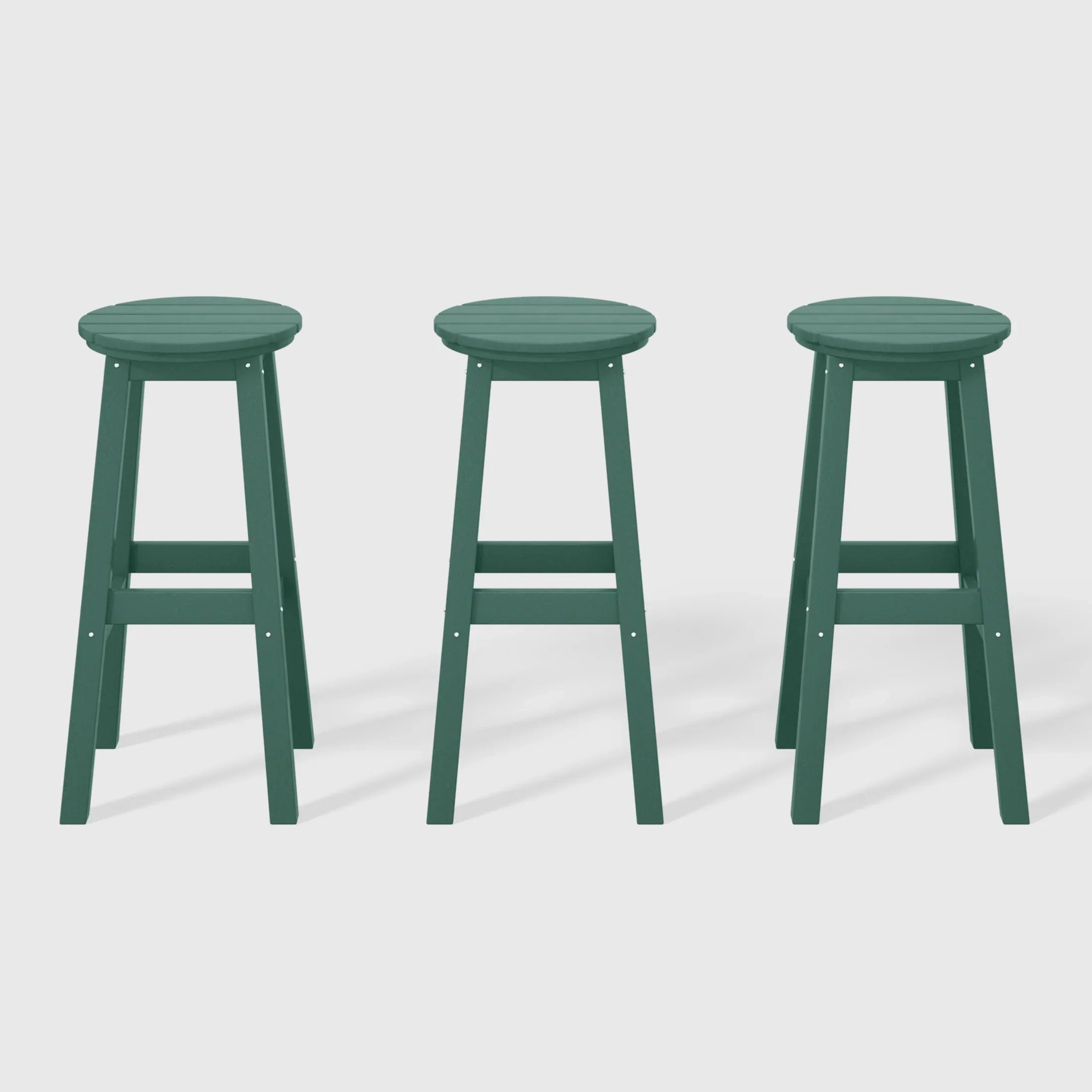 Paradise 29" HDPE Outdoor Patio Round Bar Stool Set of 3