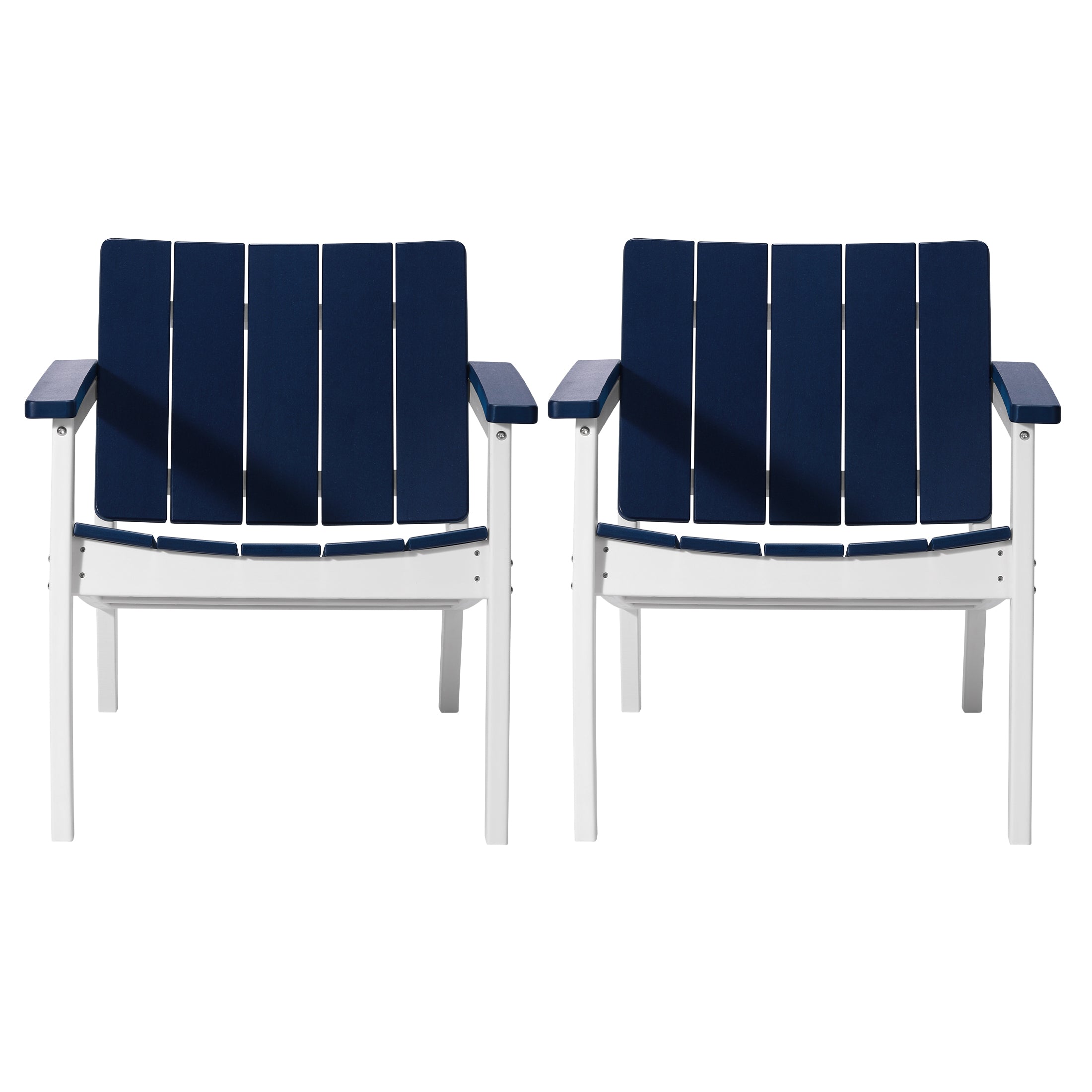 Seaside Outdoor HDPE Modern Patio Club Armchairs (Set of 2)
