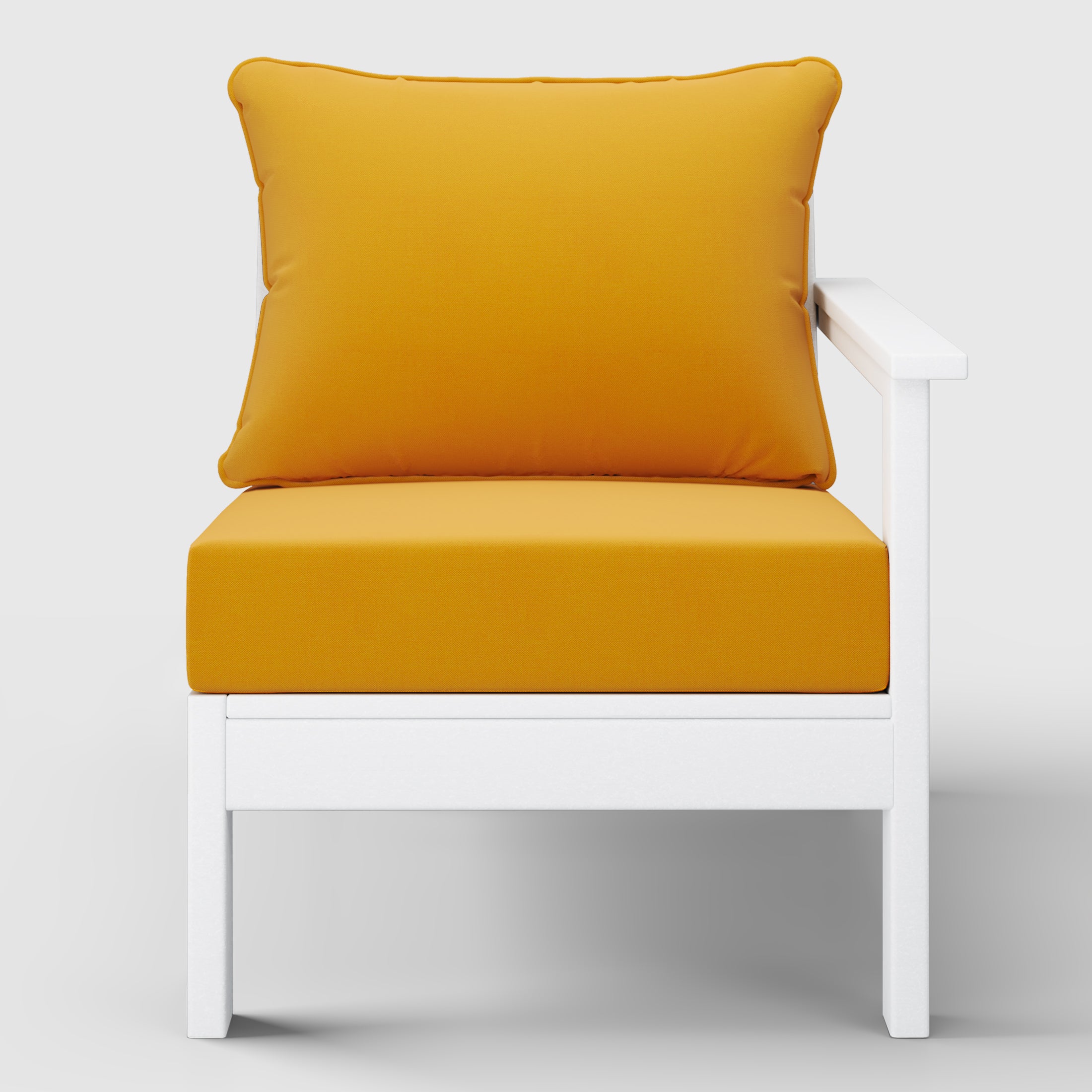 Portsmouth Outdoor Patio HDPE Right Arm Sectional Corner Club Chair with Patio Cushions