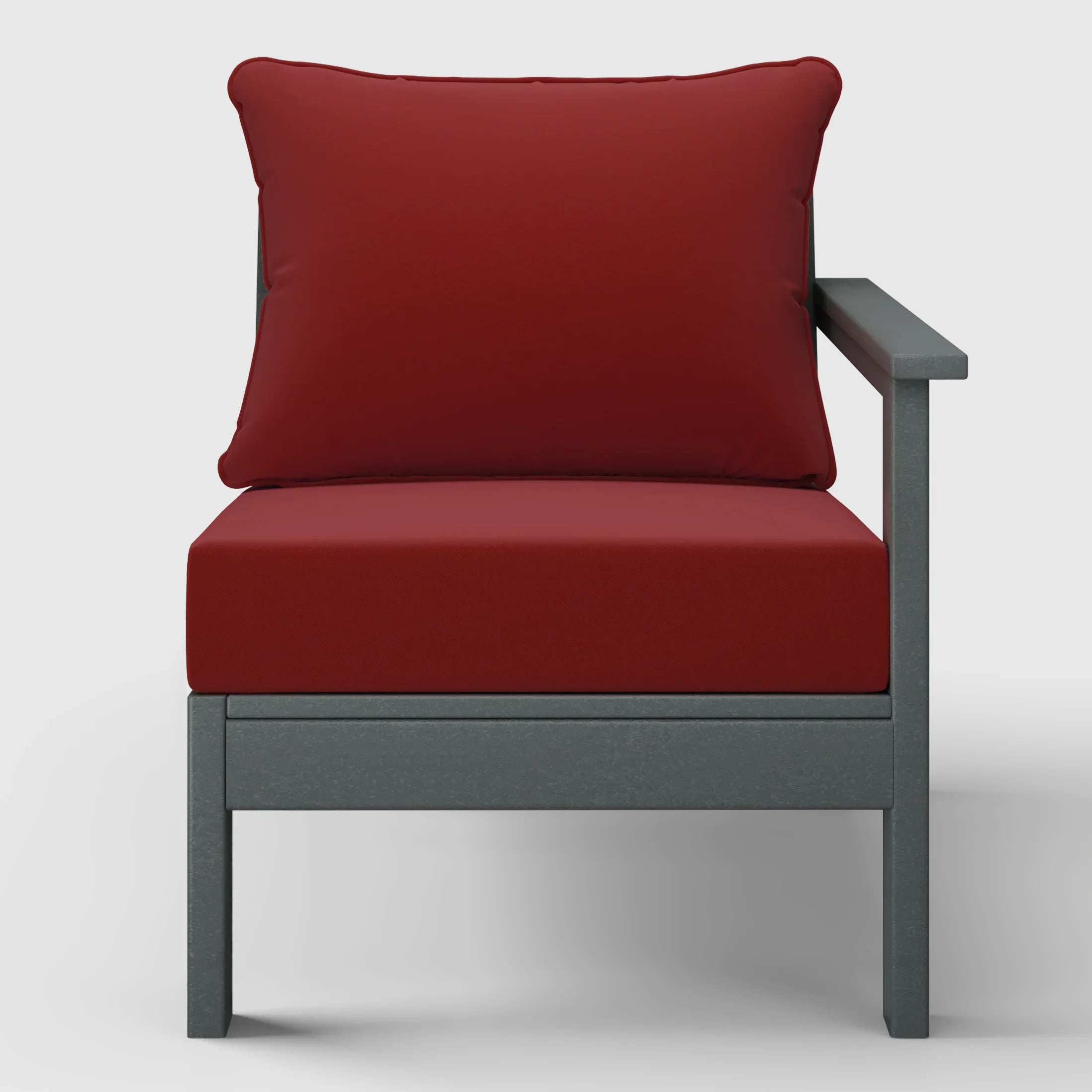 Portsmouth Outdoor Patio HDPE Right Arm Sectional Corner Club Chair with Patio Cushions