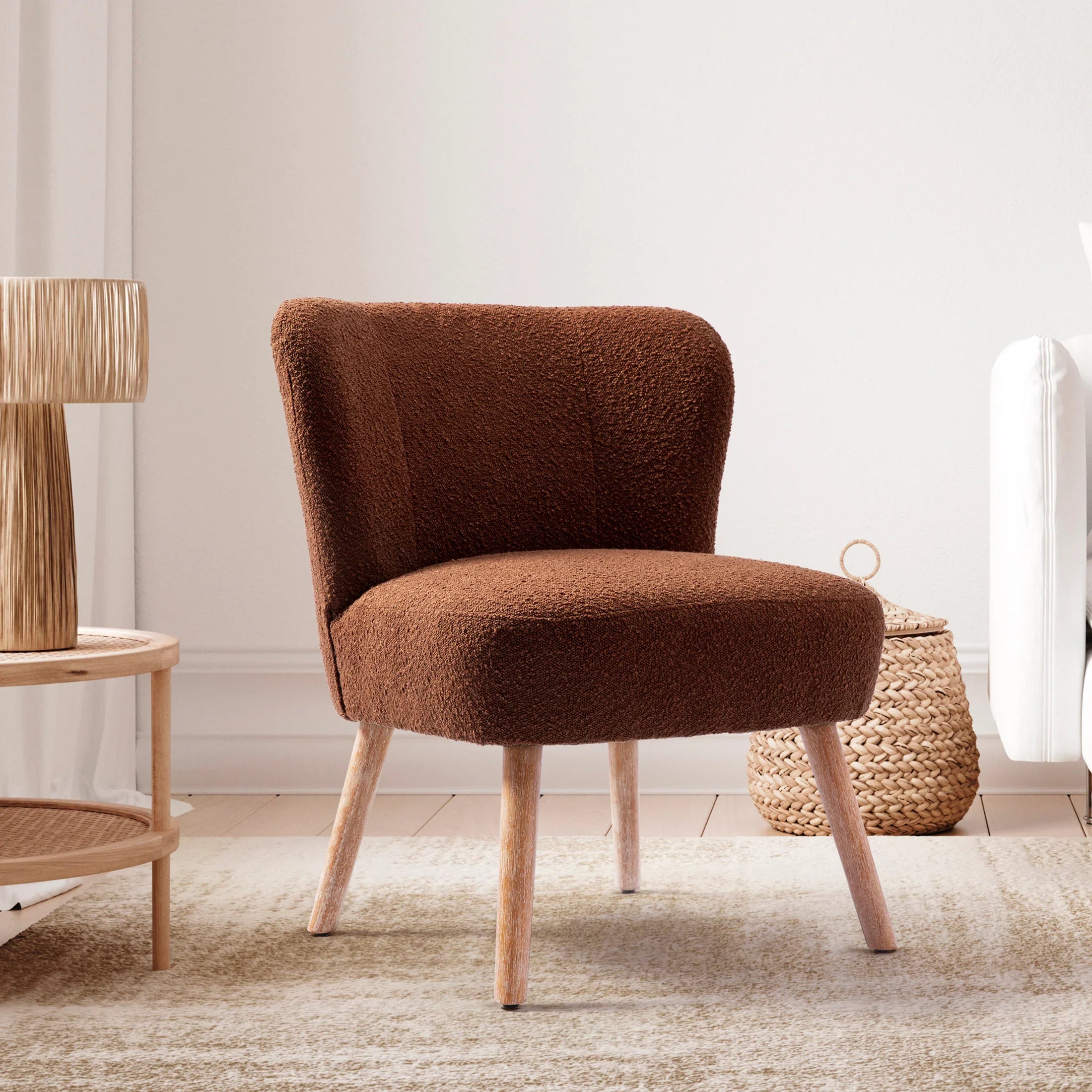 Amélie 25" Wide Upholstered Boucle Accent Chair