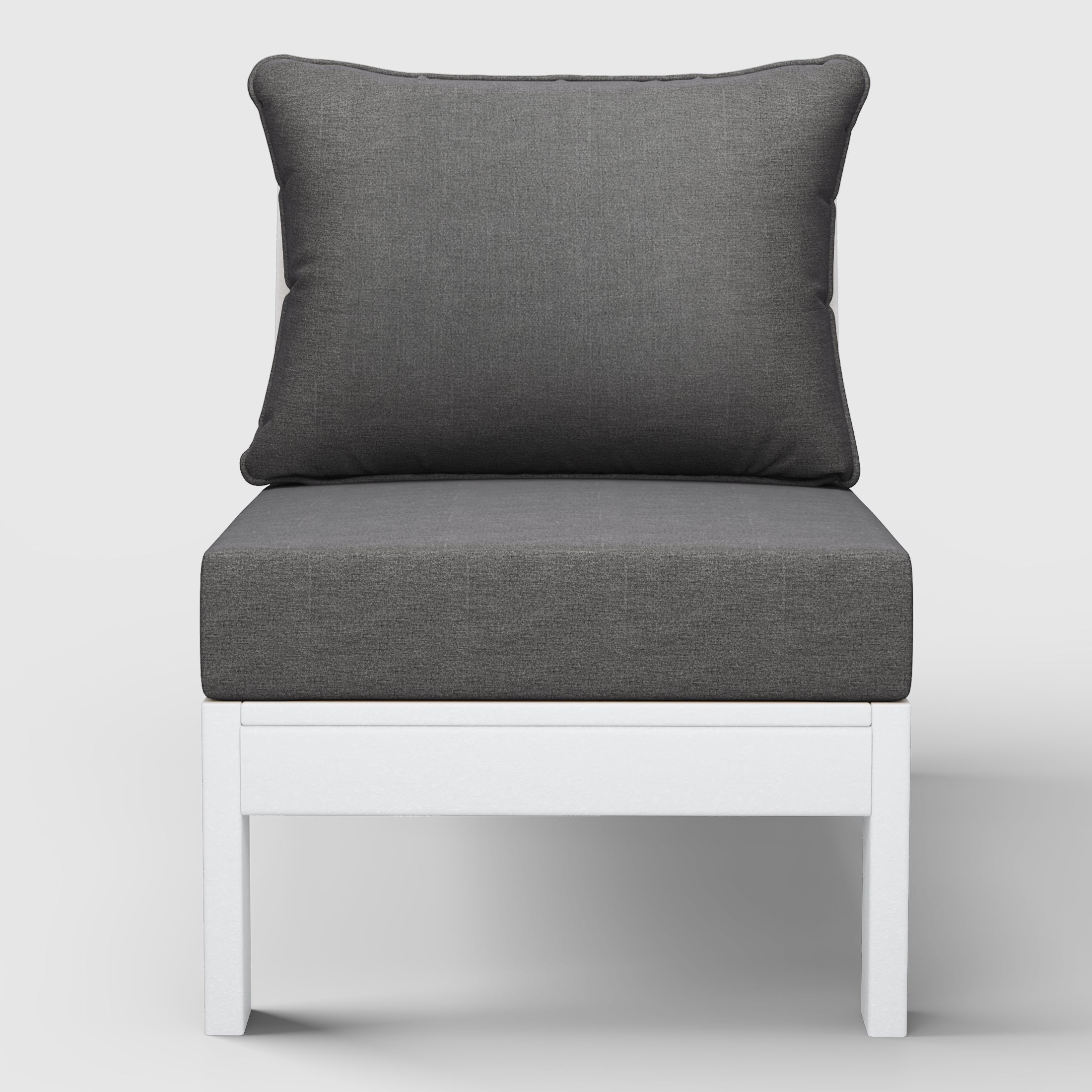 Portsmouth Outdoor HDPE Deep Seating Modular Armless Patio Chair with Patio Cushions