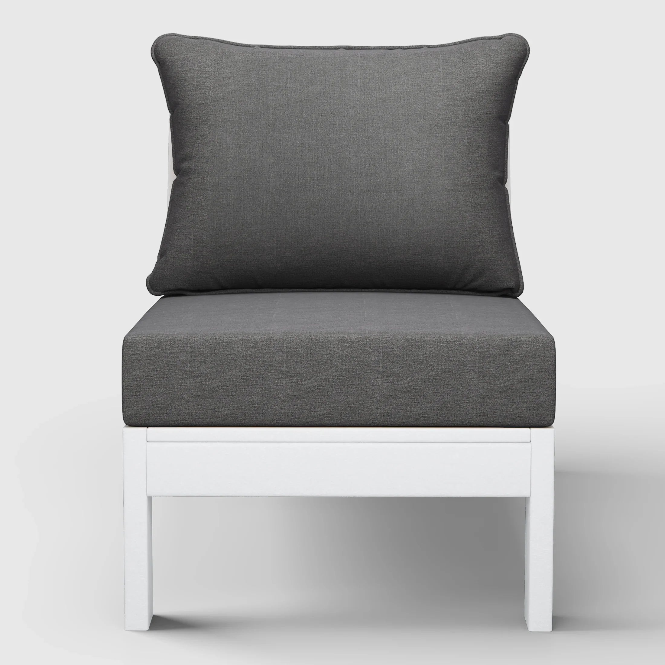 Portsmouth Outdoor HDPE Deep Seating Modular Armless Patio Chair with Patio Cushions