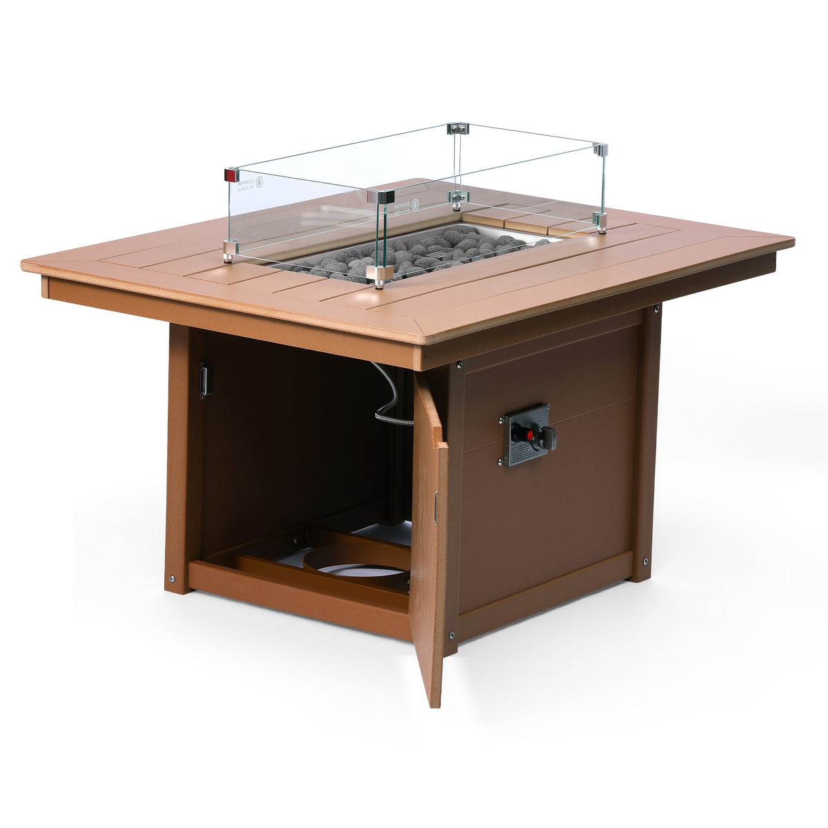 Sol 46" Modern Outdoor 55,000 BTU Patio Gas Propane Rectangle Deck Fire Pit Table