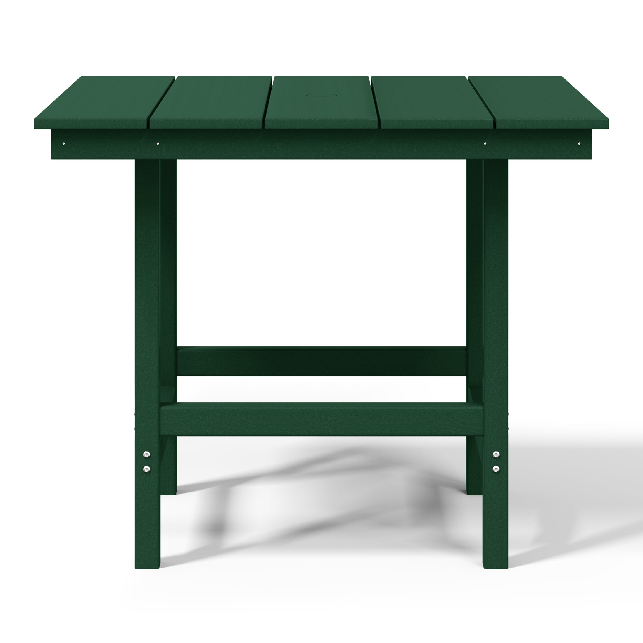 Palms Outdoor HDPE 36" Square Patio Dining Table with Umbrella Hole