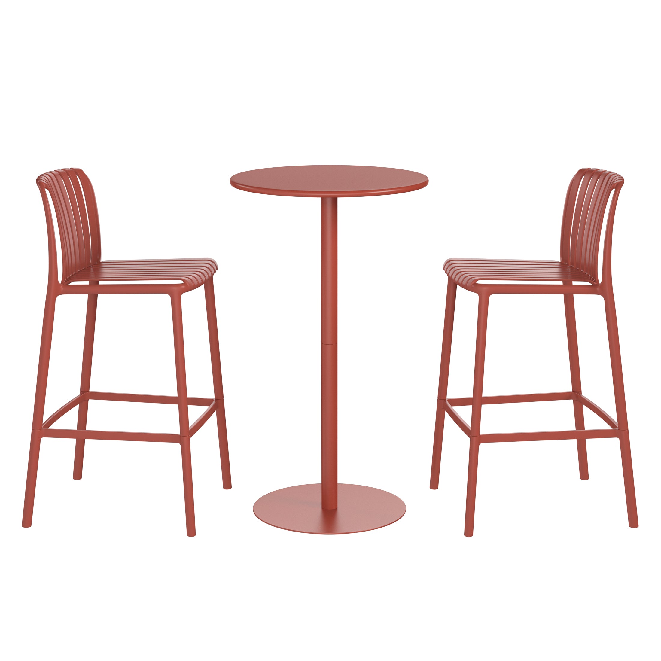 Sunshine 3-Piece Patio Adjustable Bar Table with Stackable Patio Bar Stools