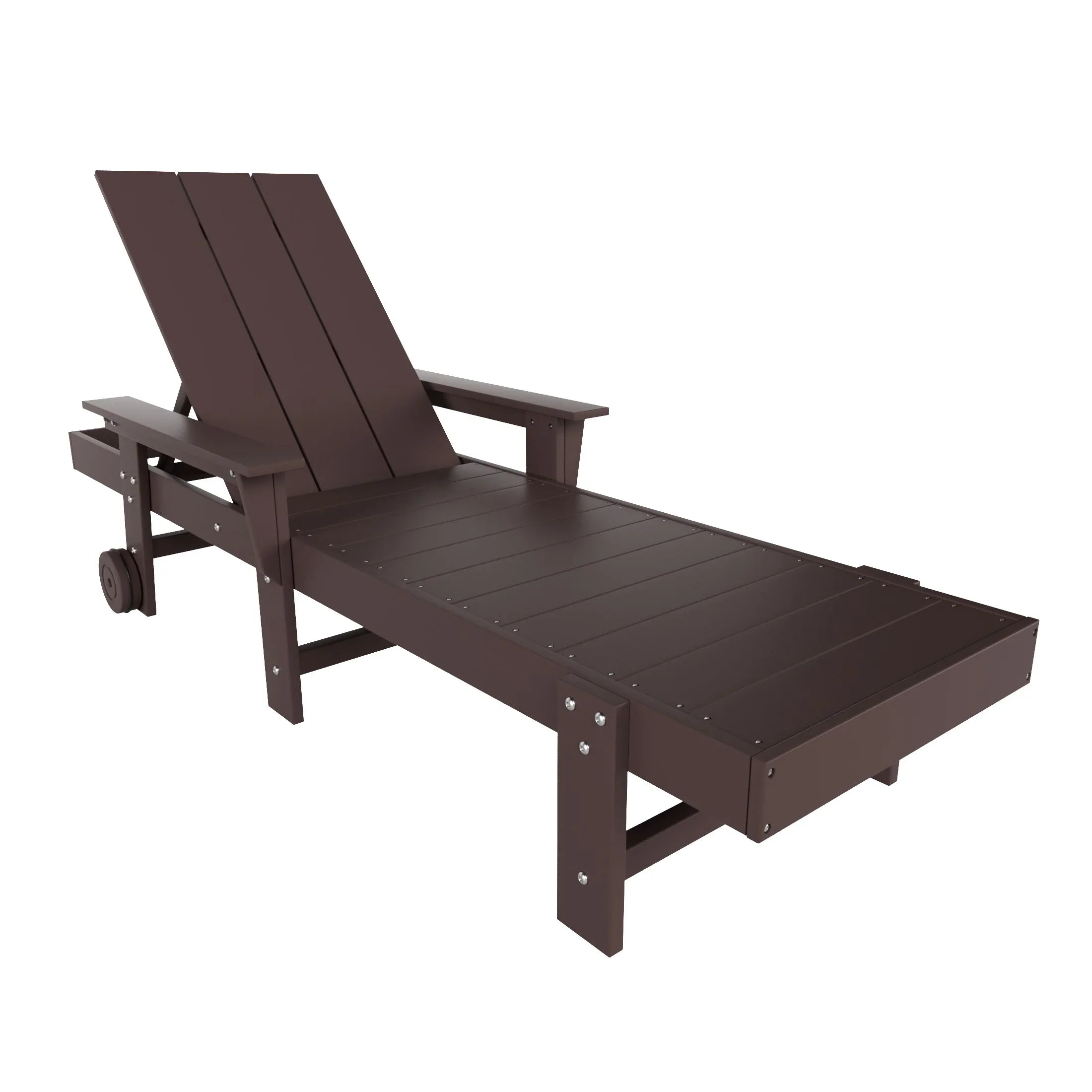 Palms Modern Reclining Chaise Lounge With Arms & Wheels
