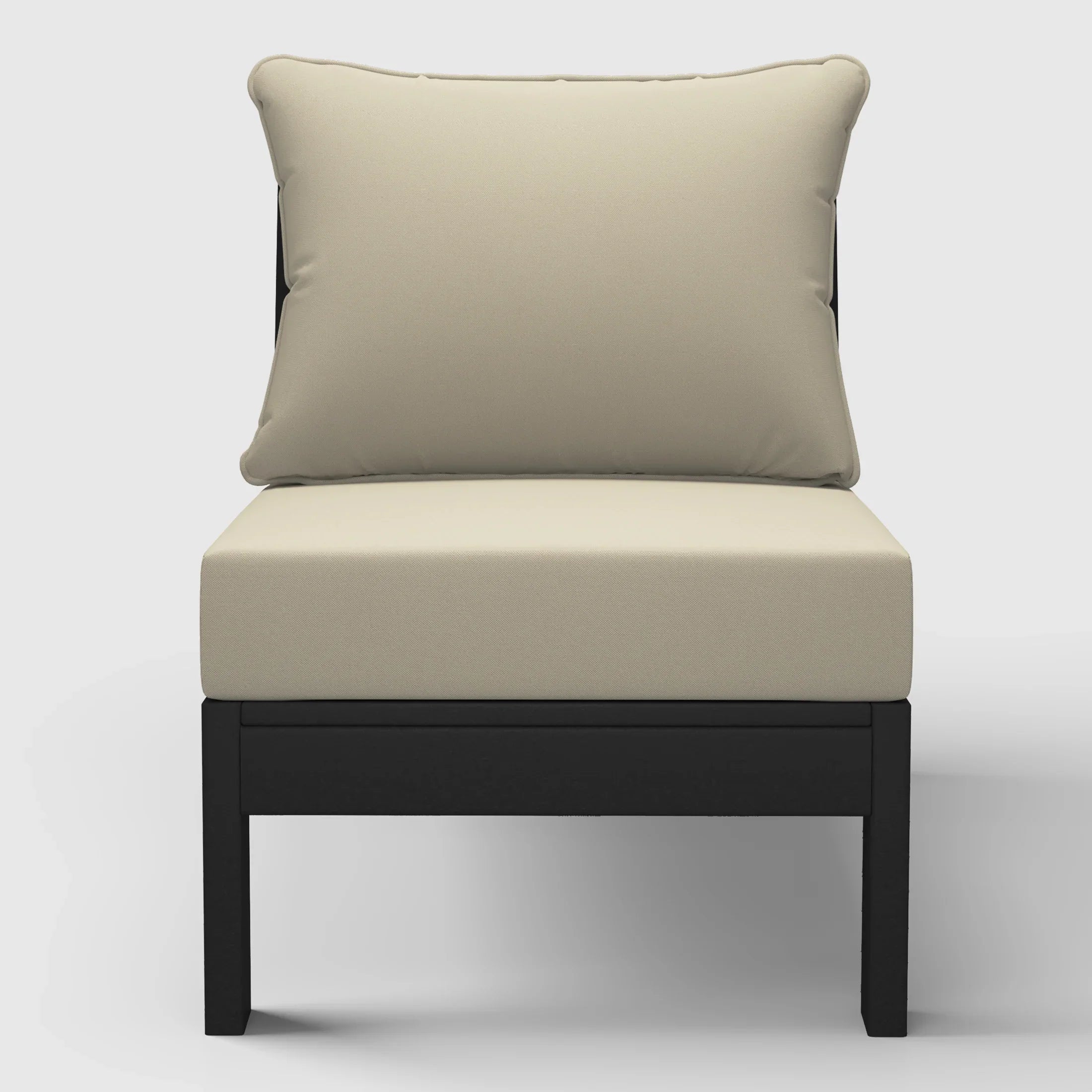 Portsmouth Outdoor HDPE Deep Seating Modular Armless Patio Chair with Patio Cushions