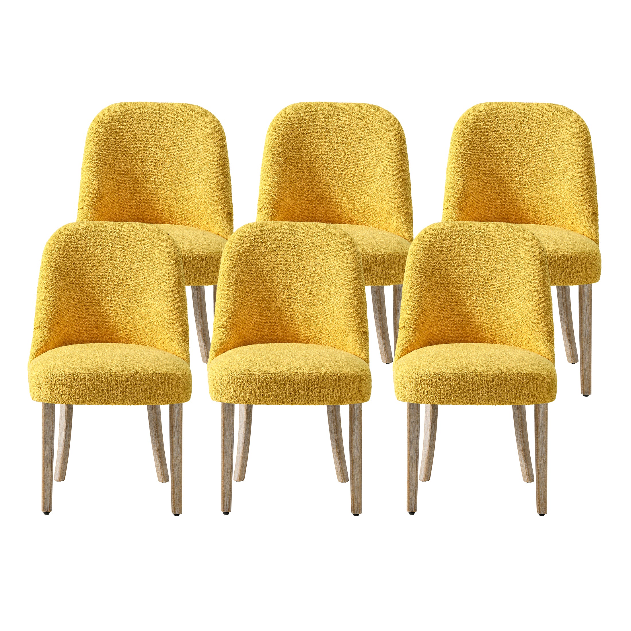 Amélie Mid-Century Modern Upholstered Boucle Dining Chair (Set of 6)
