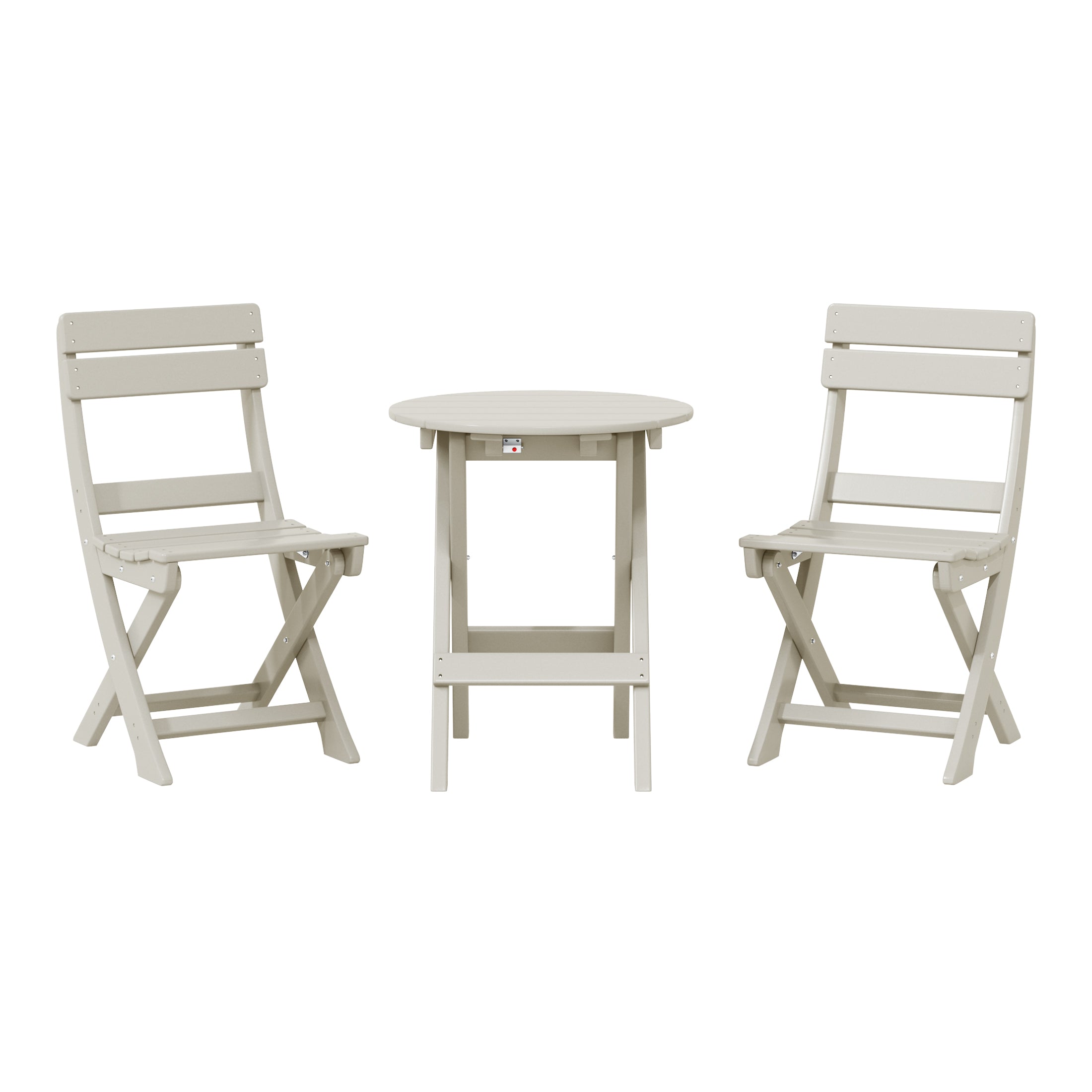 Paradise 3-Piece Outdoor HDPE Folding Patio Bistro Table and Chairs