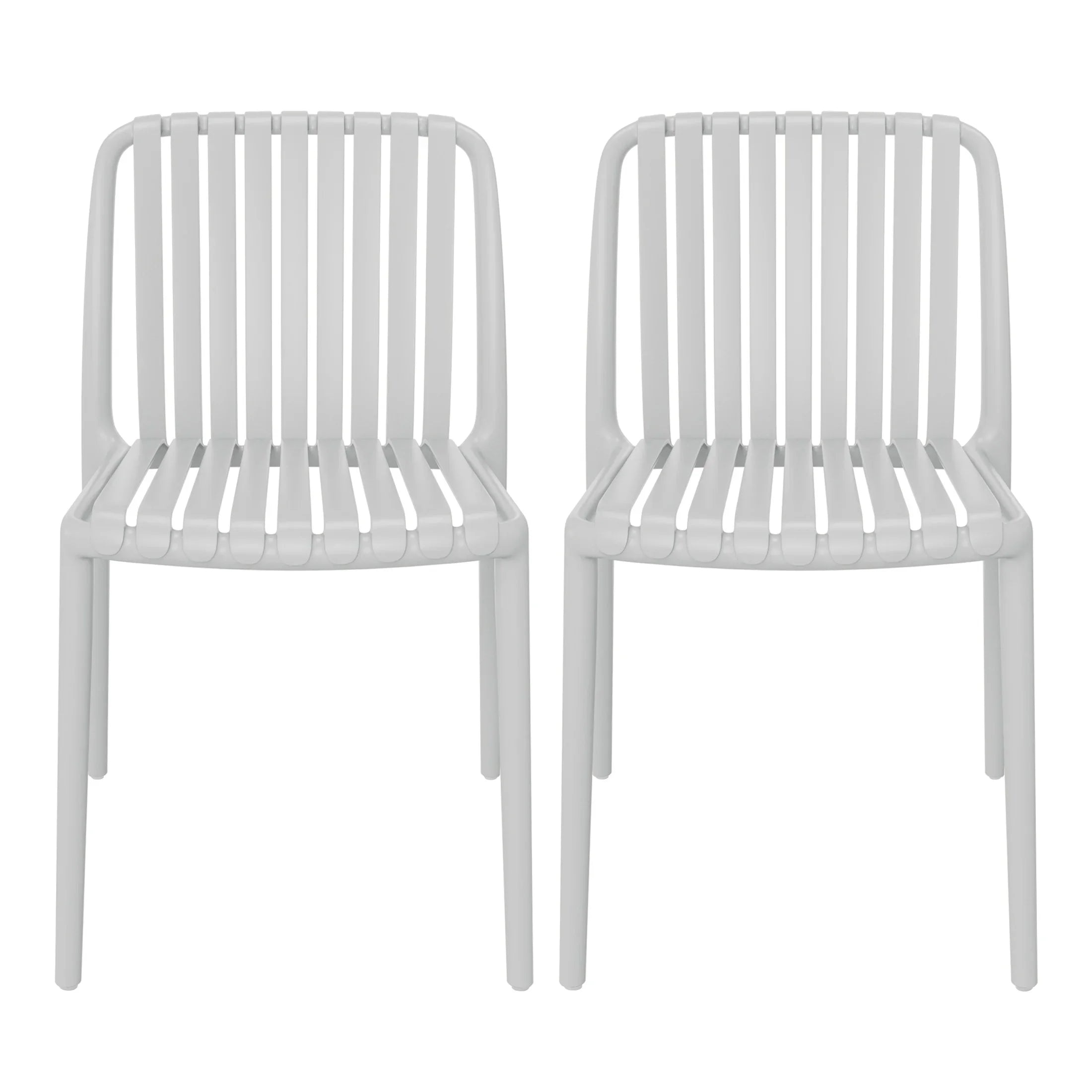Sunshine Outdoor Stackable Polypropylene Plastic Dining Side Chairs (Set of 2)