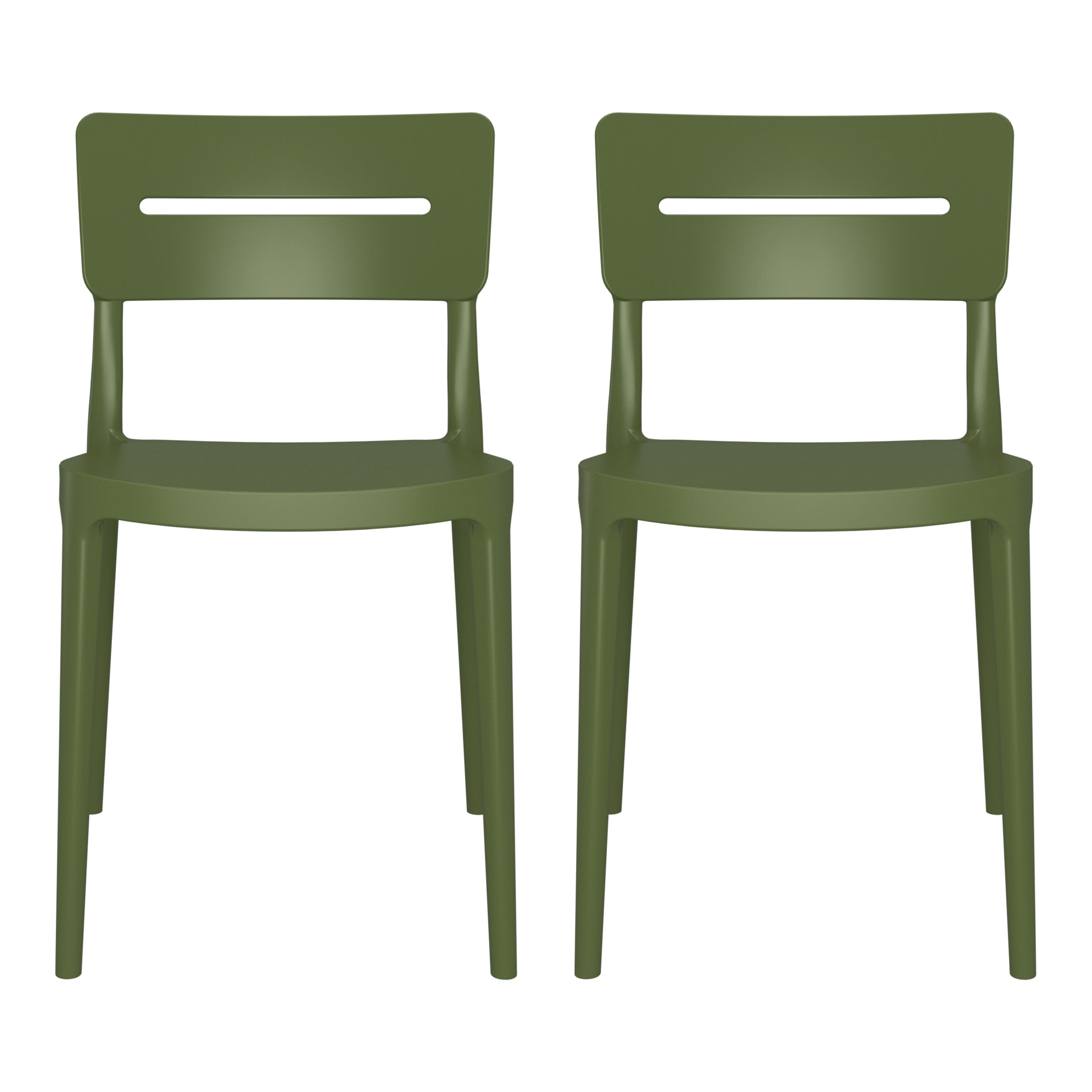 Sunshine Outdoor Modern Stackable Plastic Patio Dining Chairs (Set of 2)
