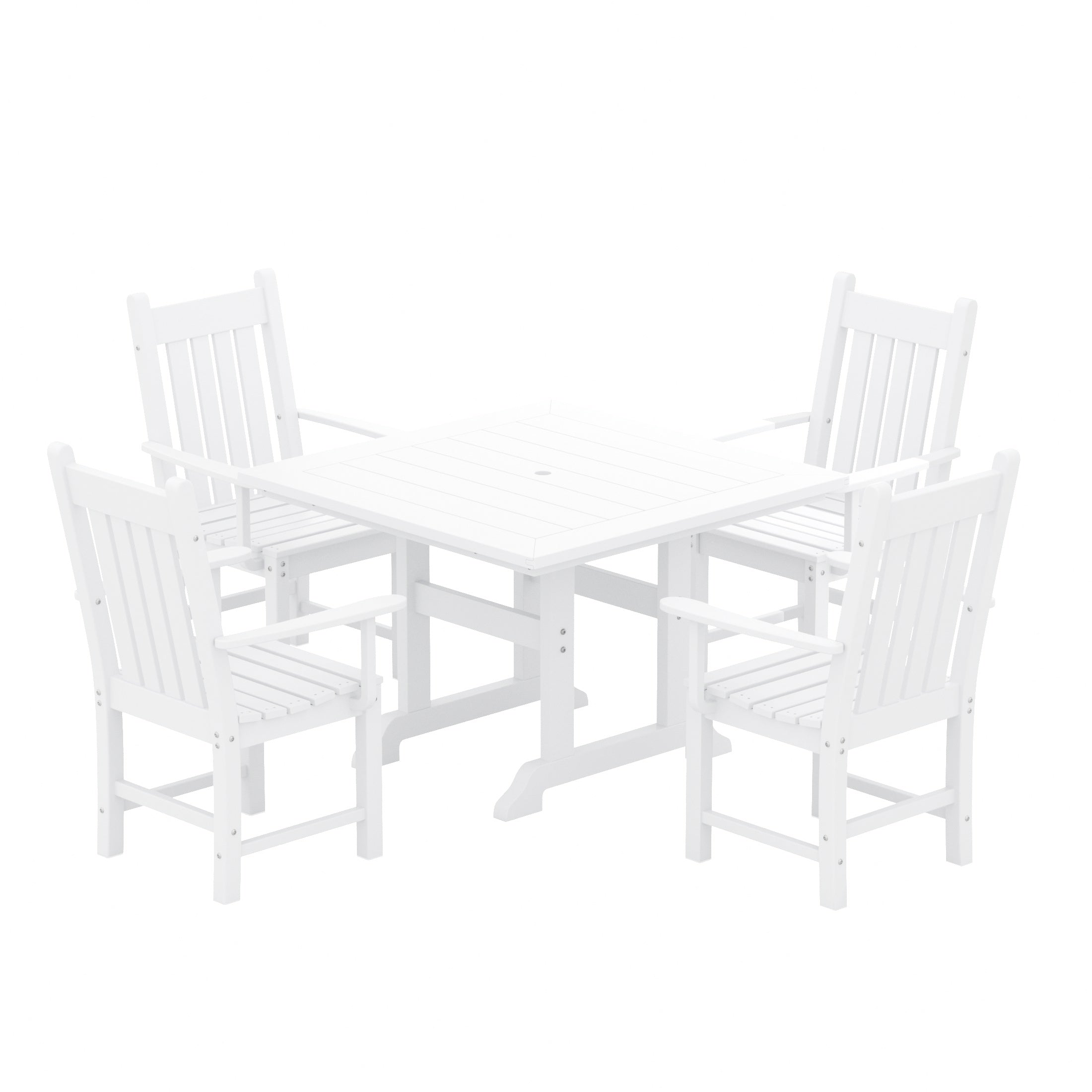 Paradise 5 Piece Outdoor Patio Dining Set Outdoor Square Table and Armchair Set
