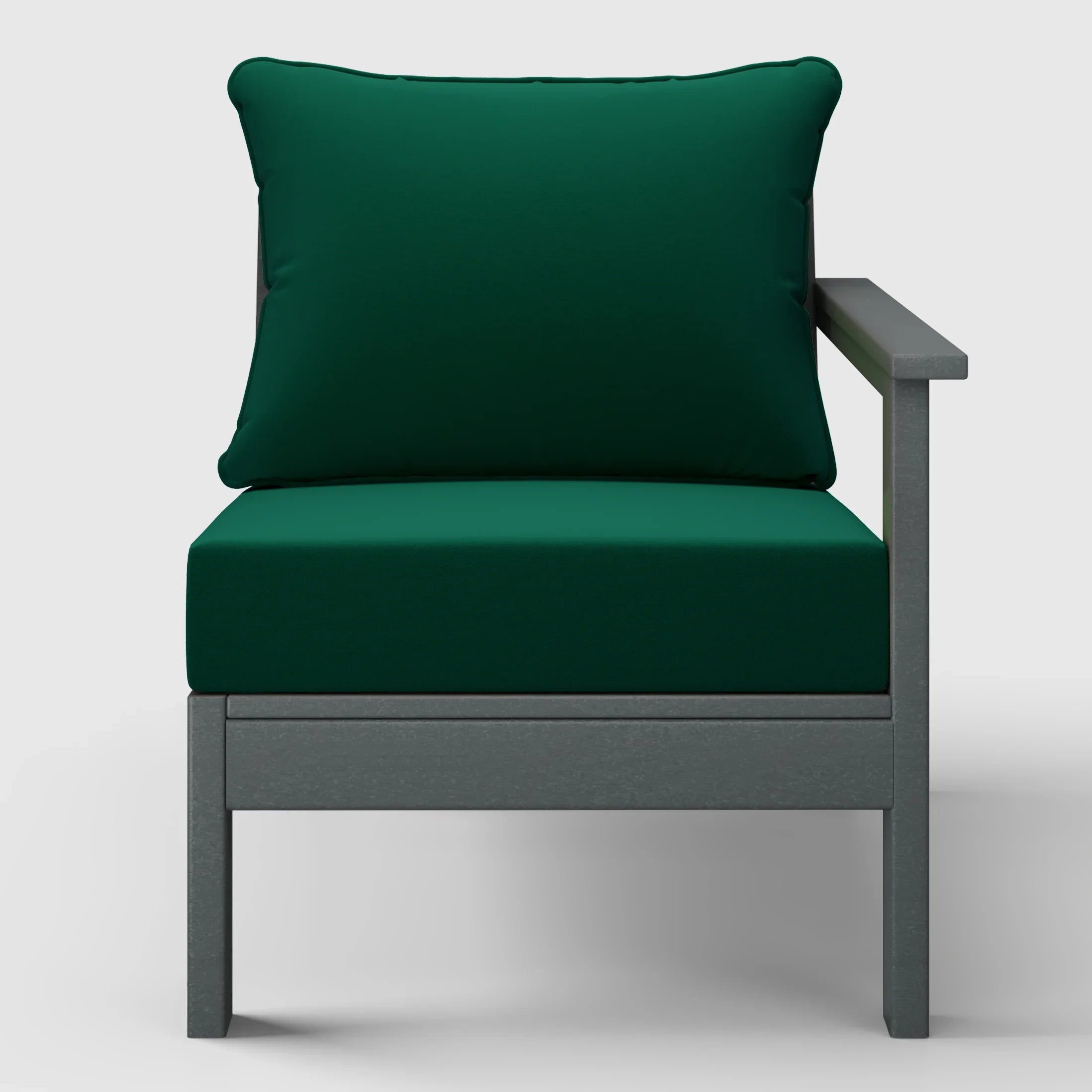 Portsmouth Outdoor Patio HDPE Right Arm Sectional Corner Club Chair with Patio Cushions