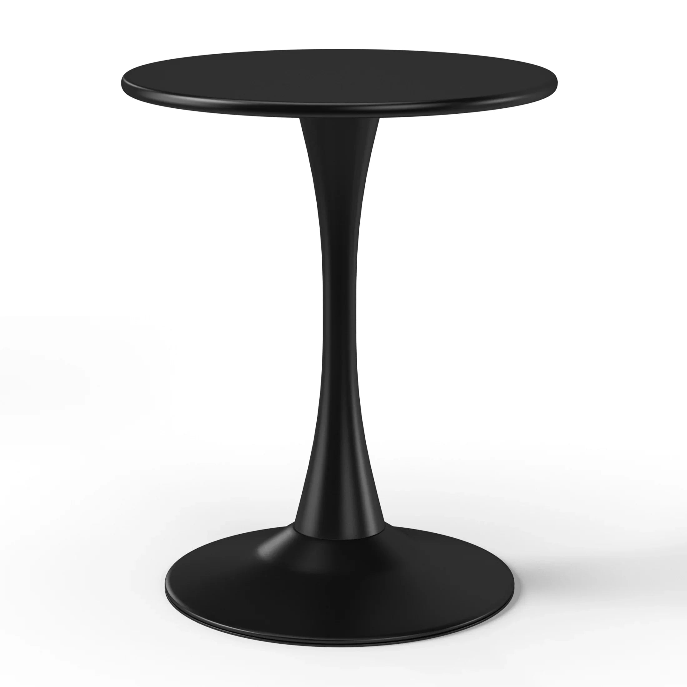 Sunshine 3-Piece Round Metal Bistro Dining Table Set And Stackable Resin Patio Dining Arm Chairs