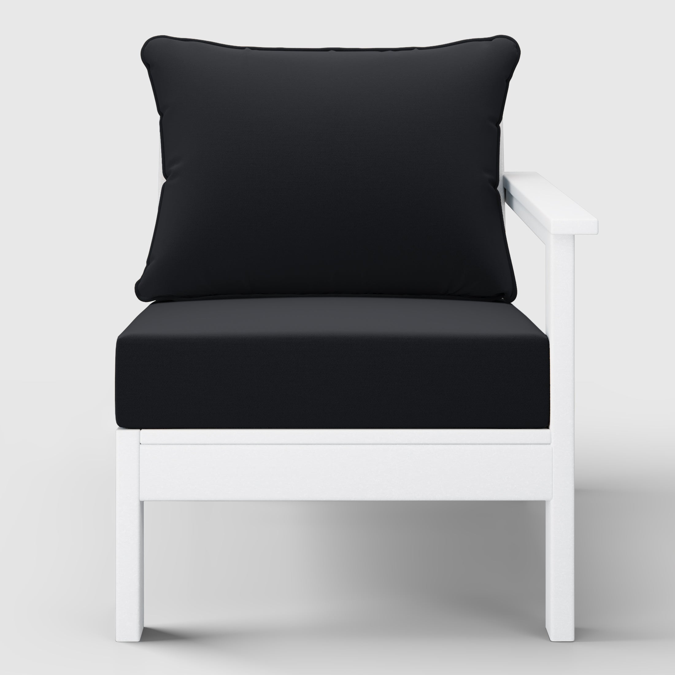 Portsmouth Outdoor Patio HDPE Right Arm Sectional Corner Club Chair with Patio Cushions