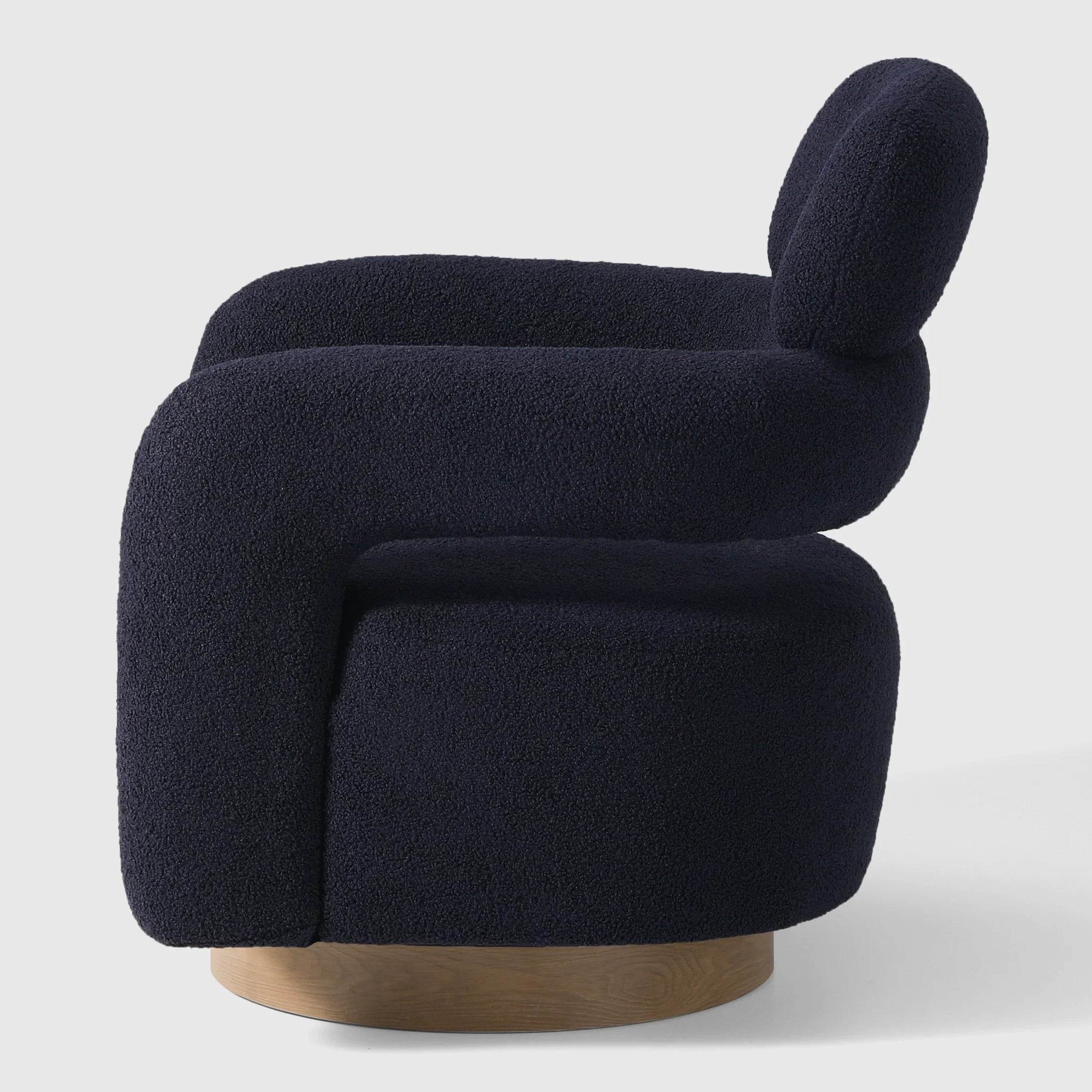 Celine Mid-Century Modern Sherpa Swivel Barrel Accent Chair