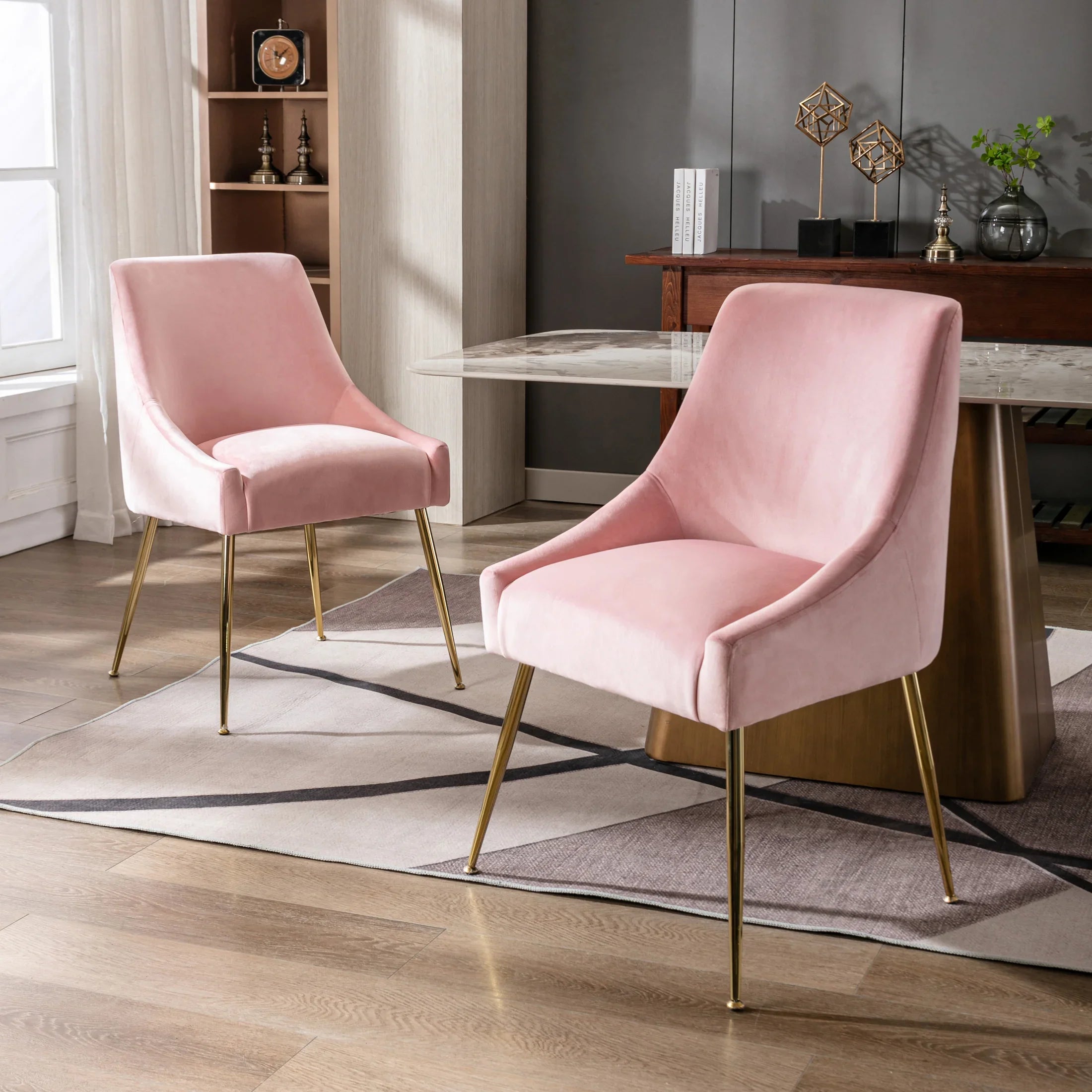 Makala Upholstered Velvet Accent Chair (Set of 2)