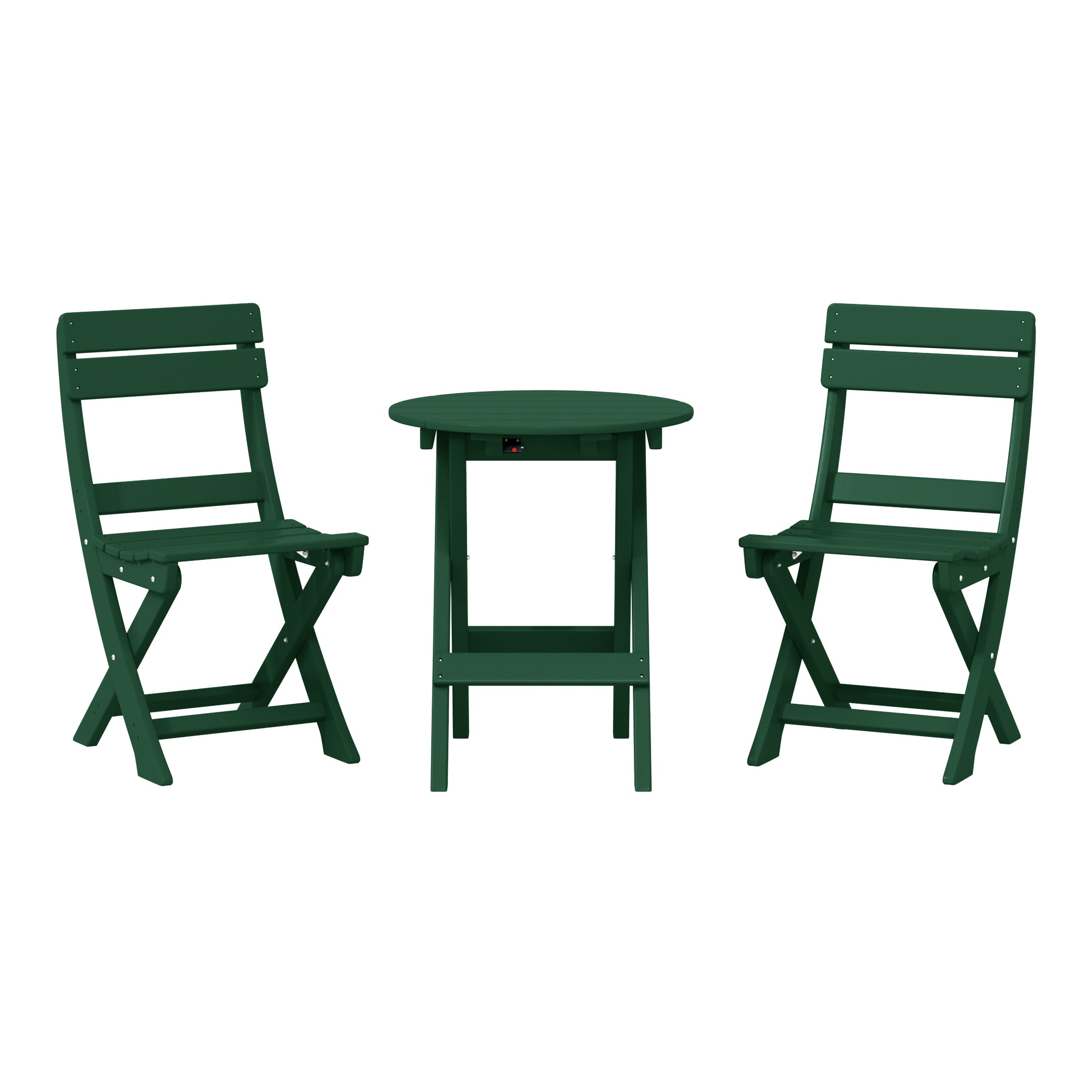 Paradise 3-Piece Outdoor HDPE Folding Patio Bistro Table and Chairs