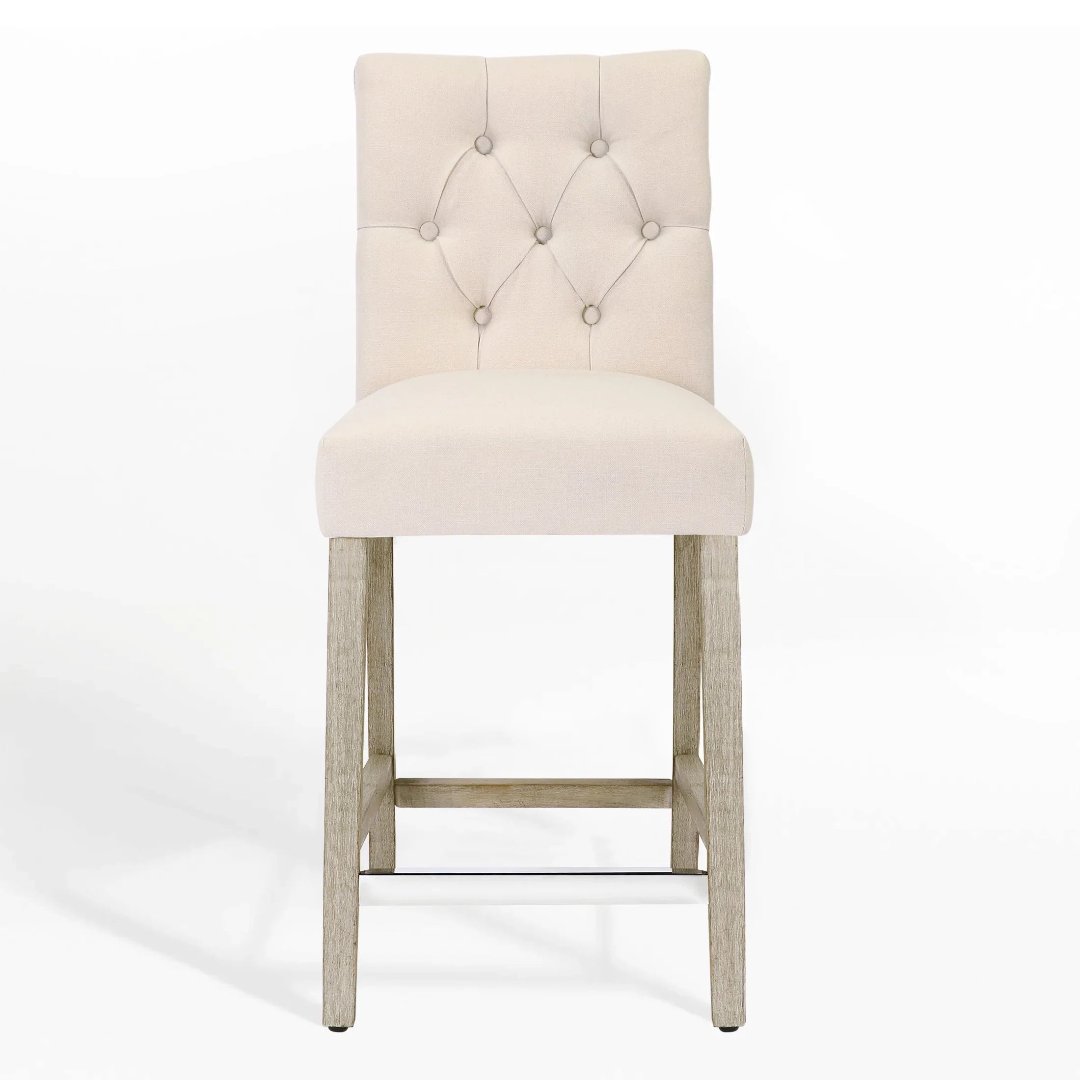 Bellmount 24" Linen Fabric Tufted Counter Stool,Antique Gray