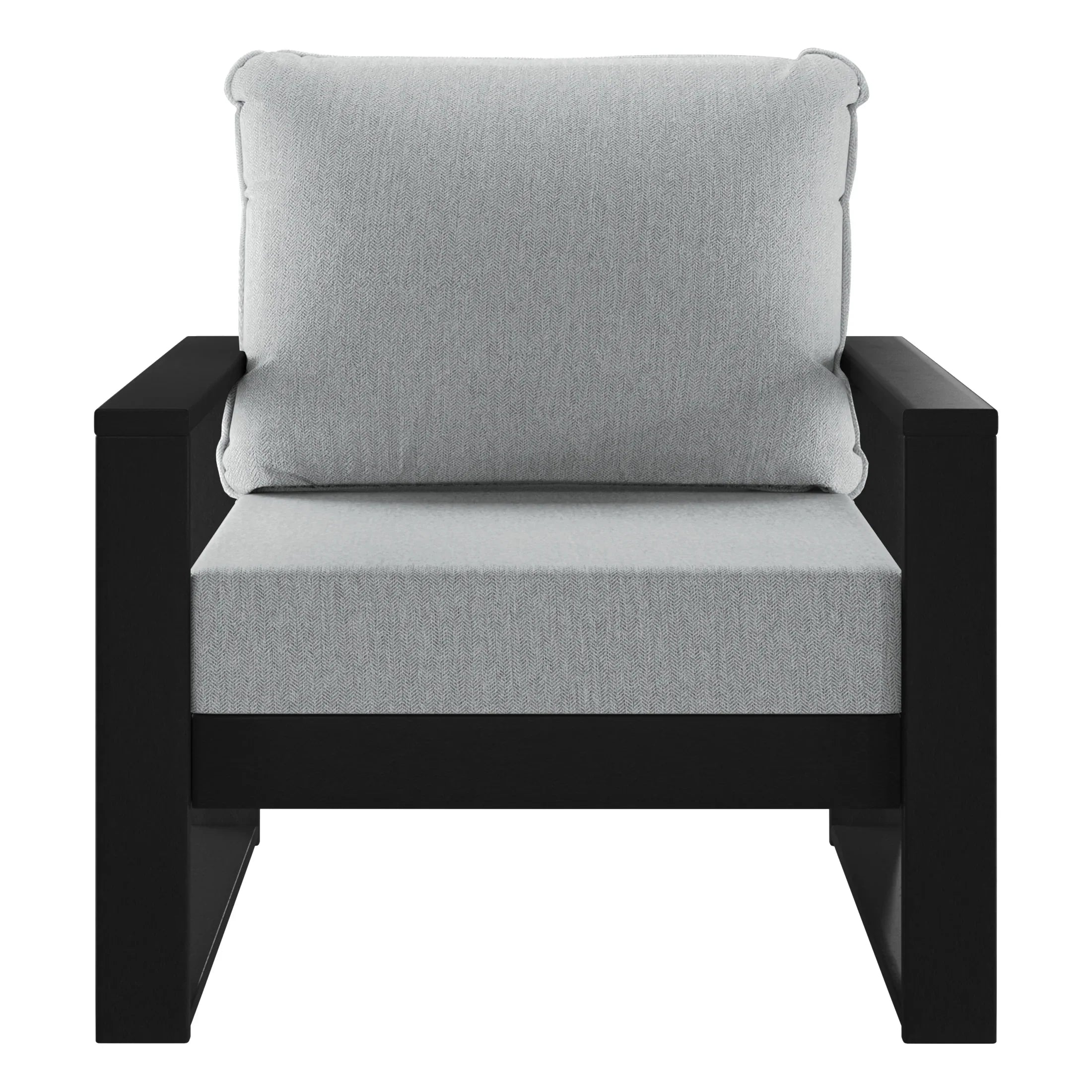 Rockaway Outdoor Modern HDPE Patio Club Chair with Waterproof Deep Seat Cushions