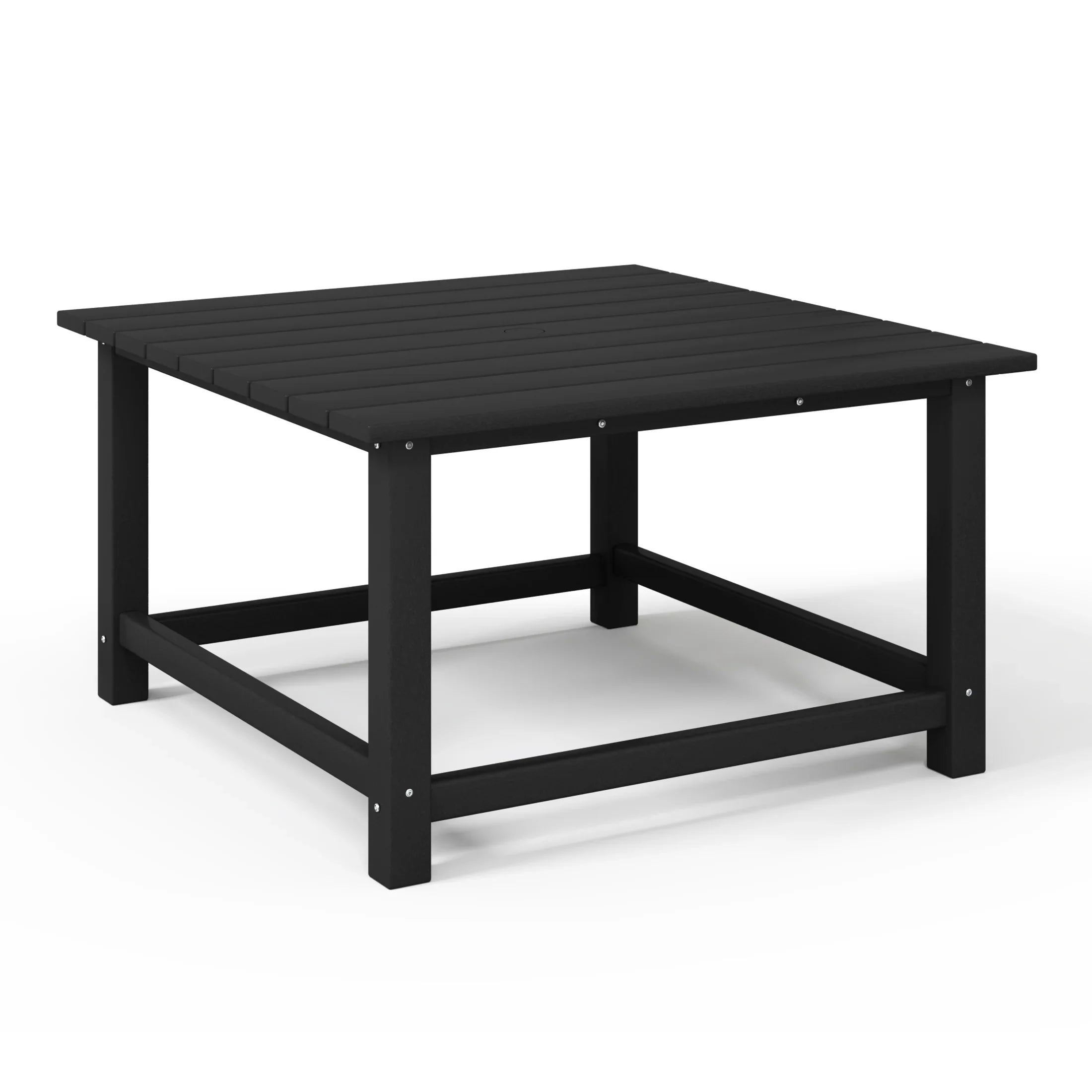 Portside 5-Piece Outdoor Patio HDPE Adirondack Chair With Square Coffee Table Conversation Set