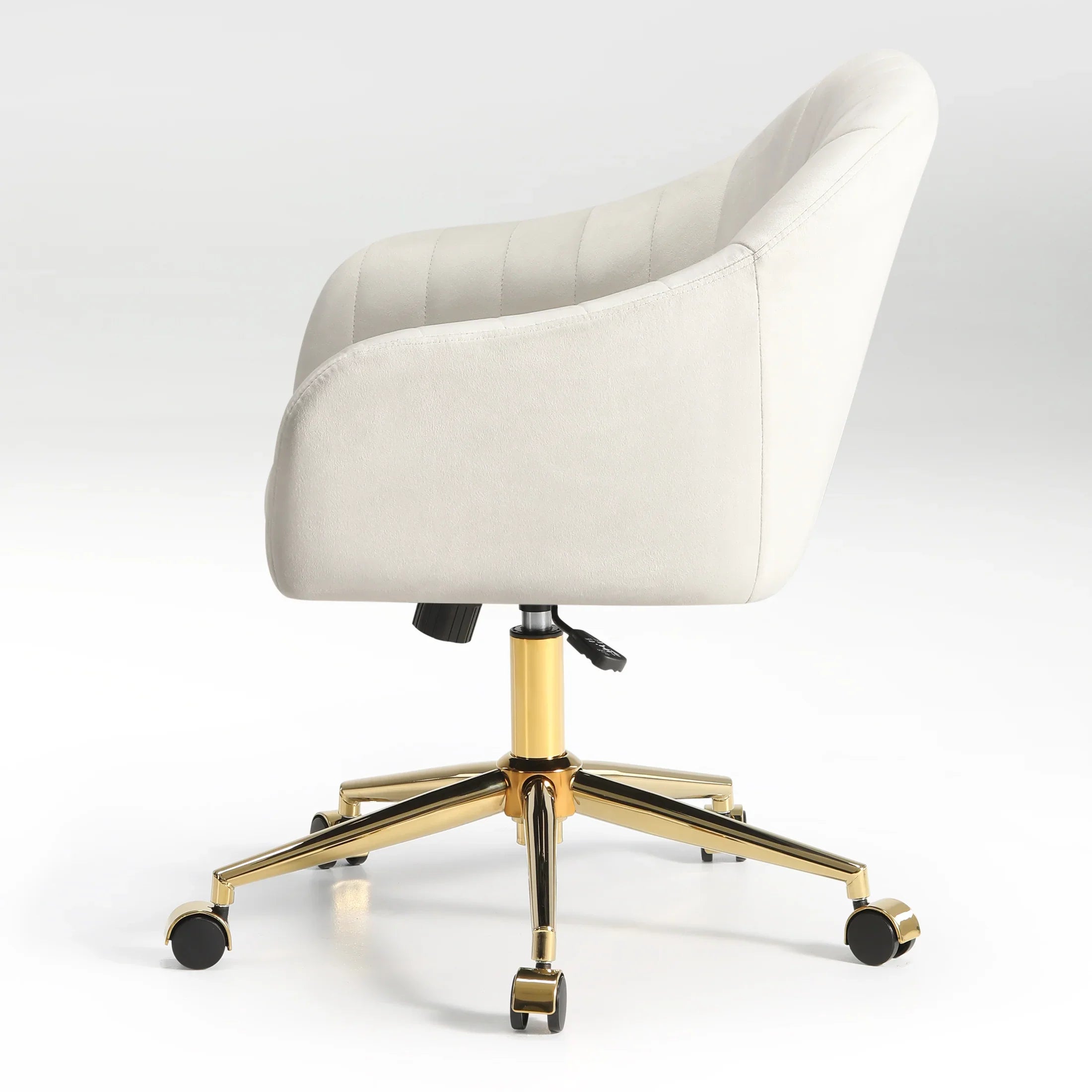 Alaia Upholstered Velvet Swivel Vanity Office Chair With Wheels